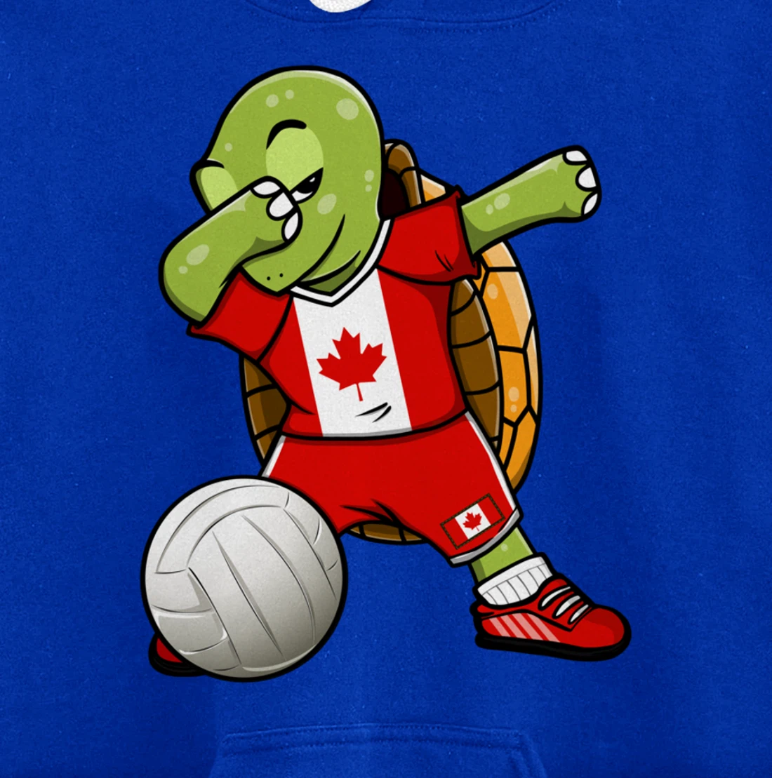 Dabbing Turtle Canada Volleyball Fans Jersey Canadian Flag Pullover Hoodie