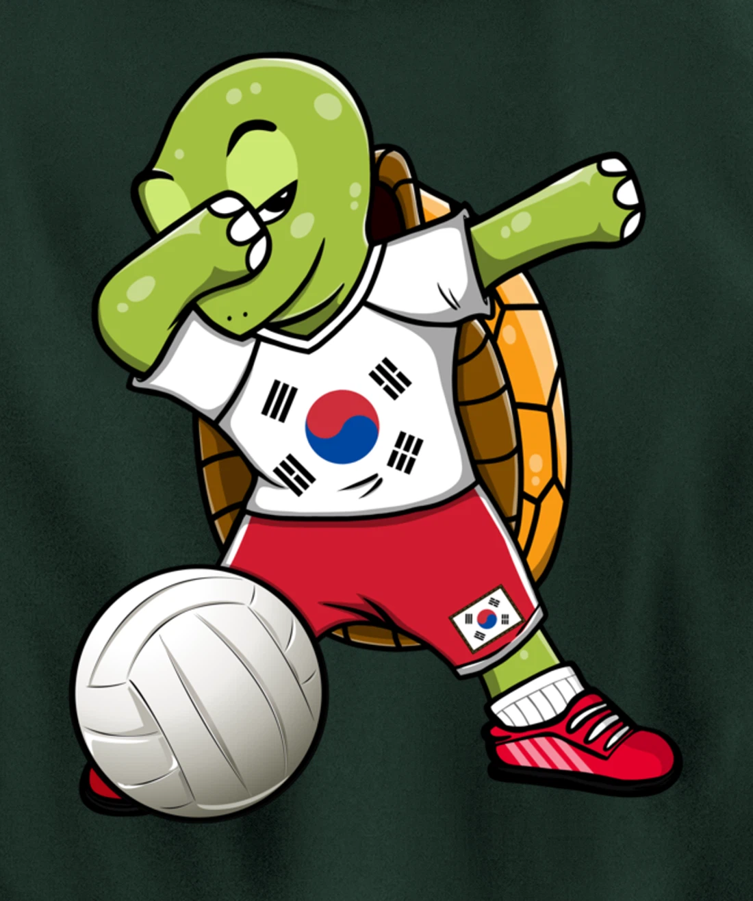 Dabbing Turtle South Korea Volleyball Fans Jersey Sport Flag Pullover Hoodie