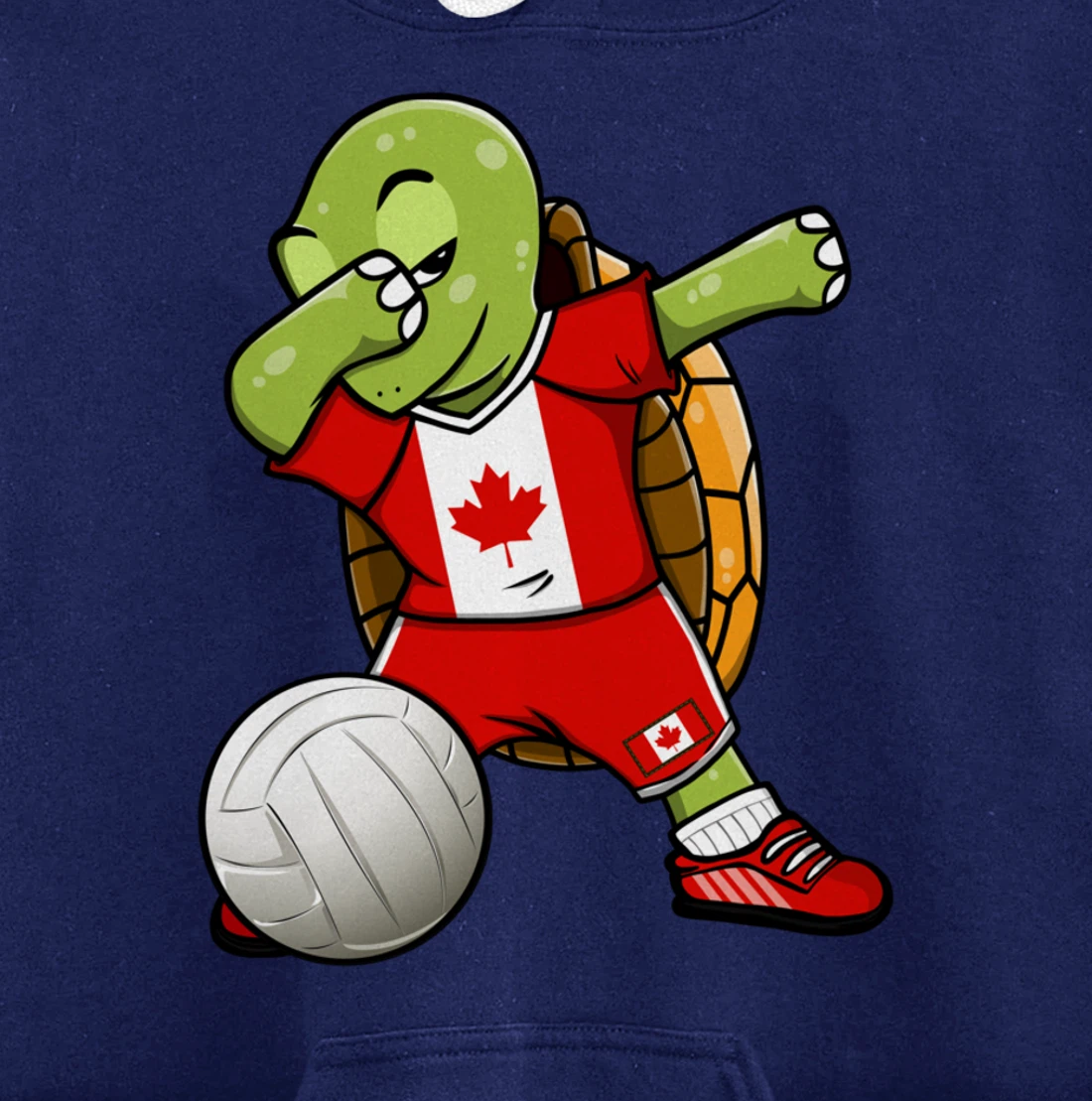 Dabbing Turtle Canada Volleyball Fans Jersey Canadian Flag Pullover Hoodie