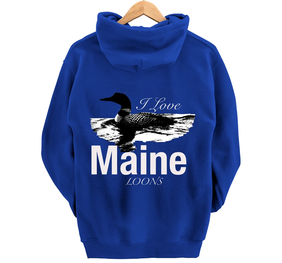 Maine's Lakes And Ponds Loon Apparel Pullover Hoodie