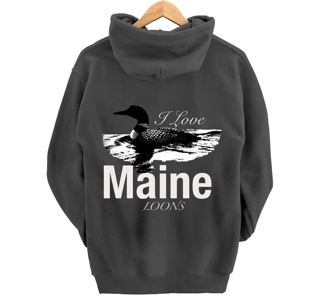 Maine's Lakes And Ponds Loon Apparel Pullover Hoodie