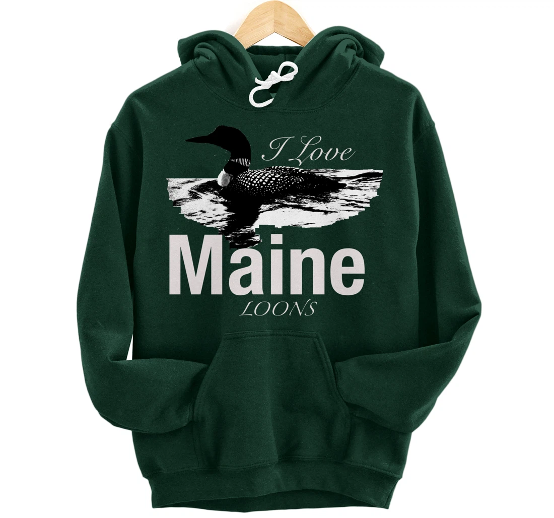 Maine's Lakes And Ponds Loon Apparel Pullover Hoodie