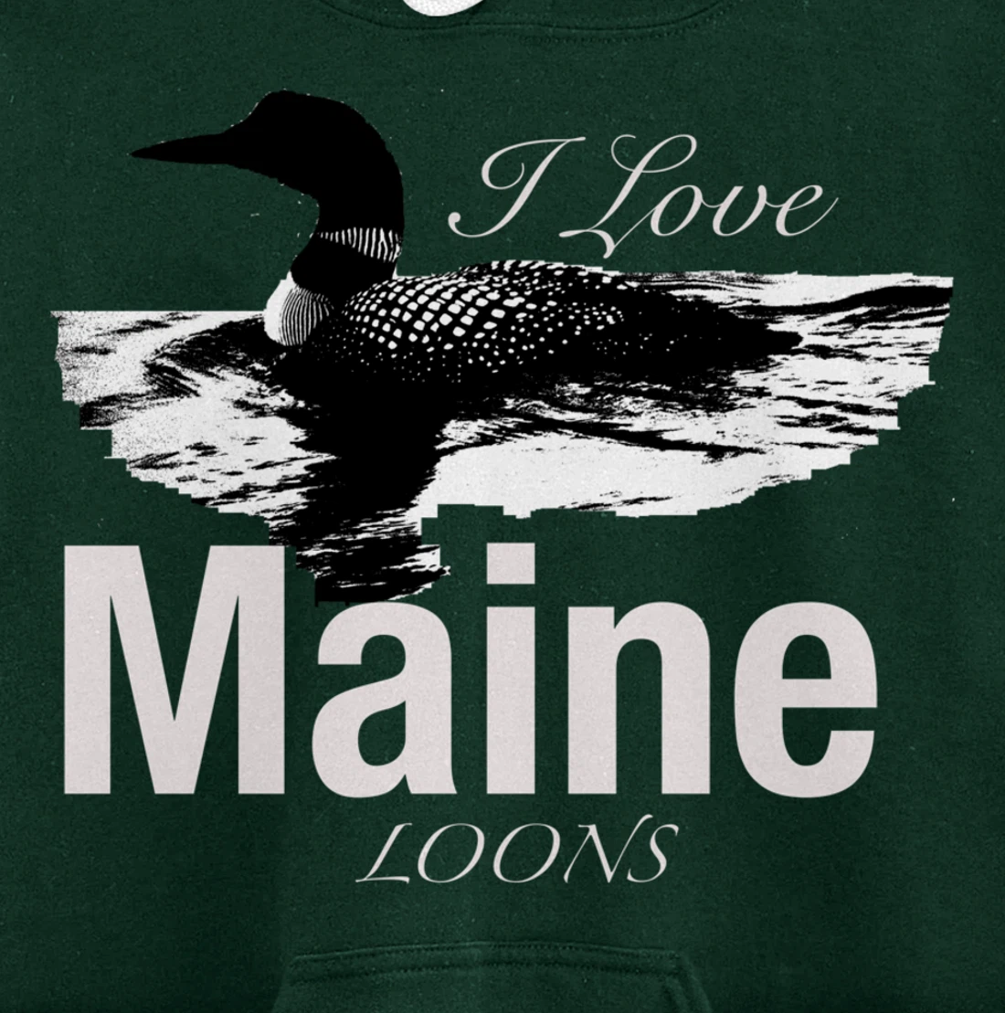 Maine's Lakes And Ponds Loon Apparel Pullover Hoodie