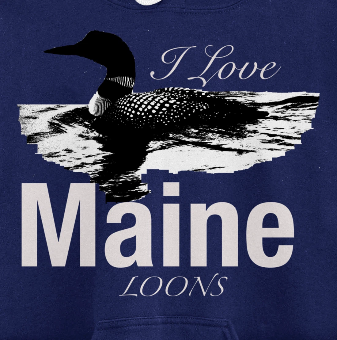 Maine's Lakes And Ponds Loon Apparel Pullover Hoodie