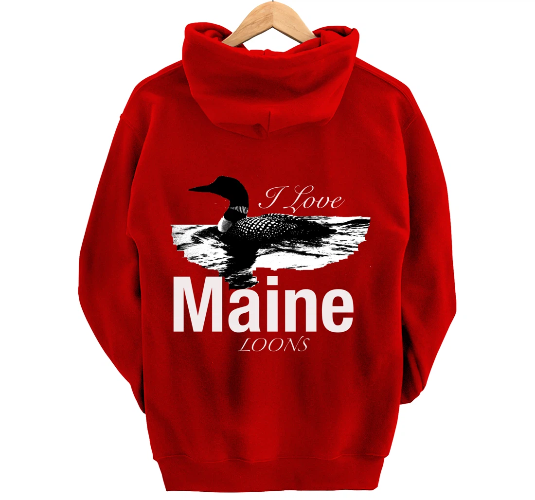 Maine's Lakes And Ponds Loon Apparel Pullover Hoodie