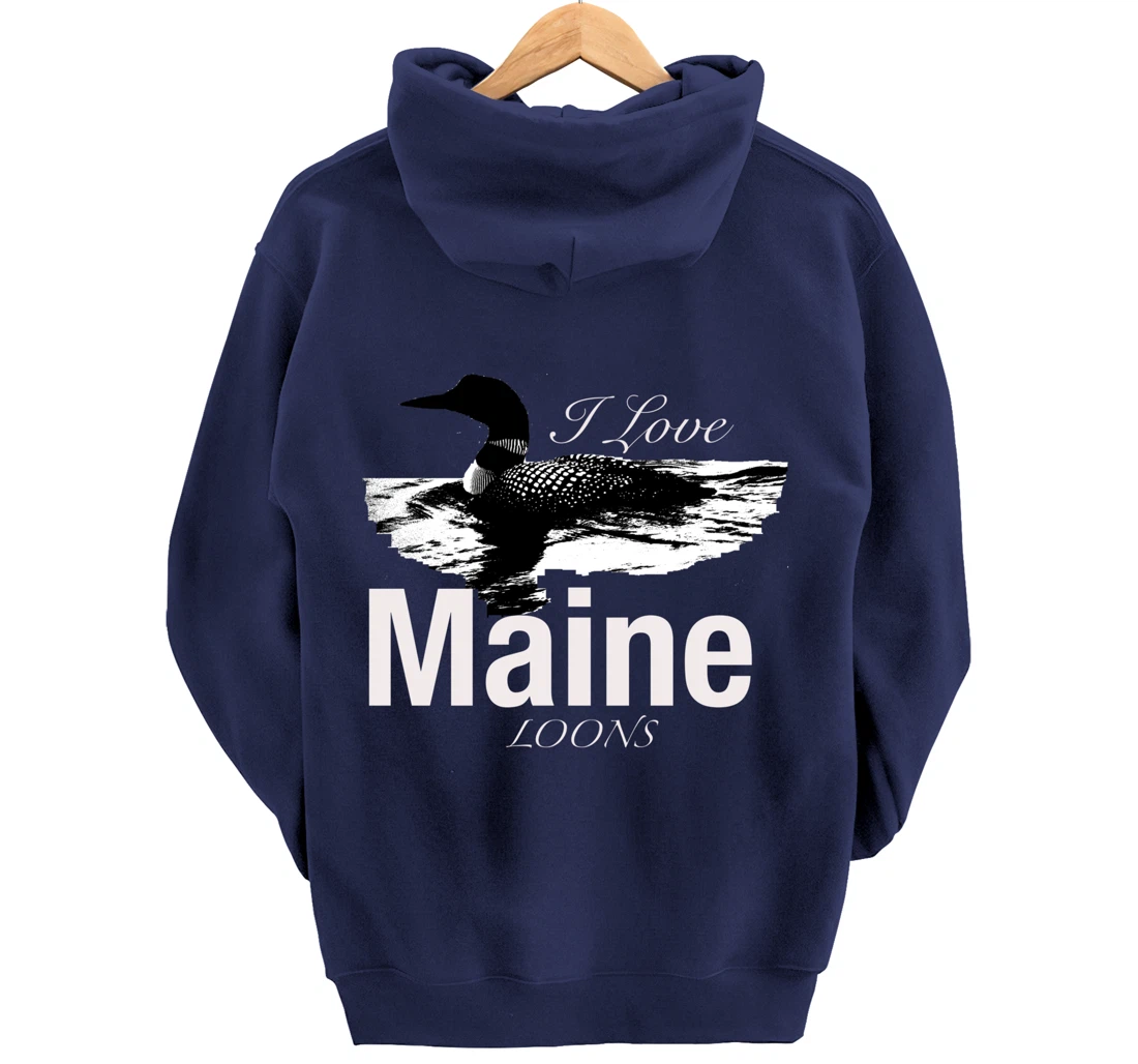 Maine's Lakes And Ponds Loon Apparel Pullover Hoodie