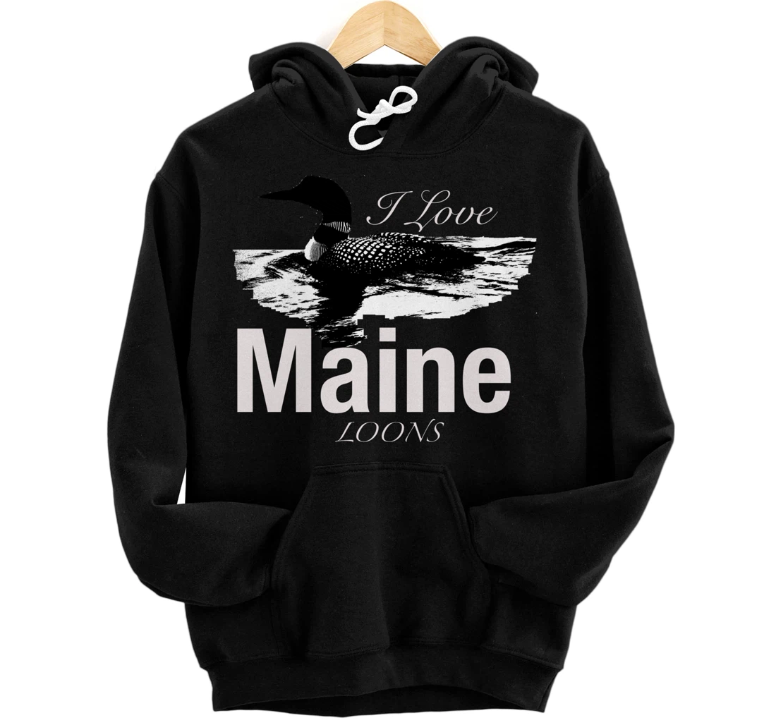 Maine's Lakes And Ponds Loon Apparel Pullover Hoodie