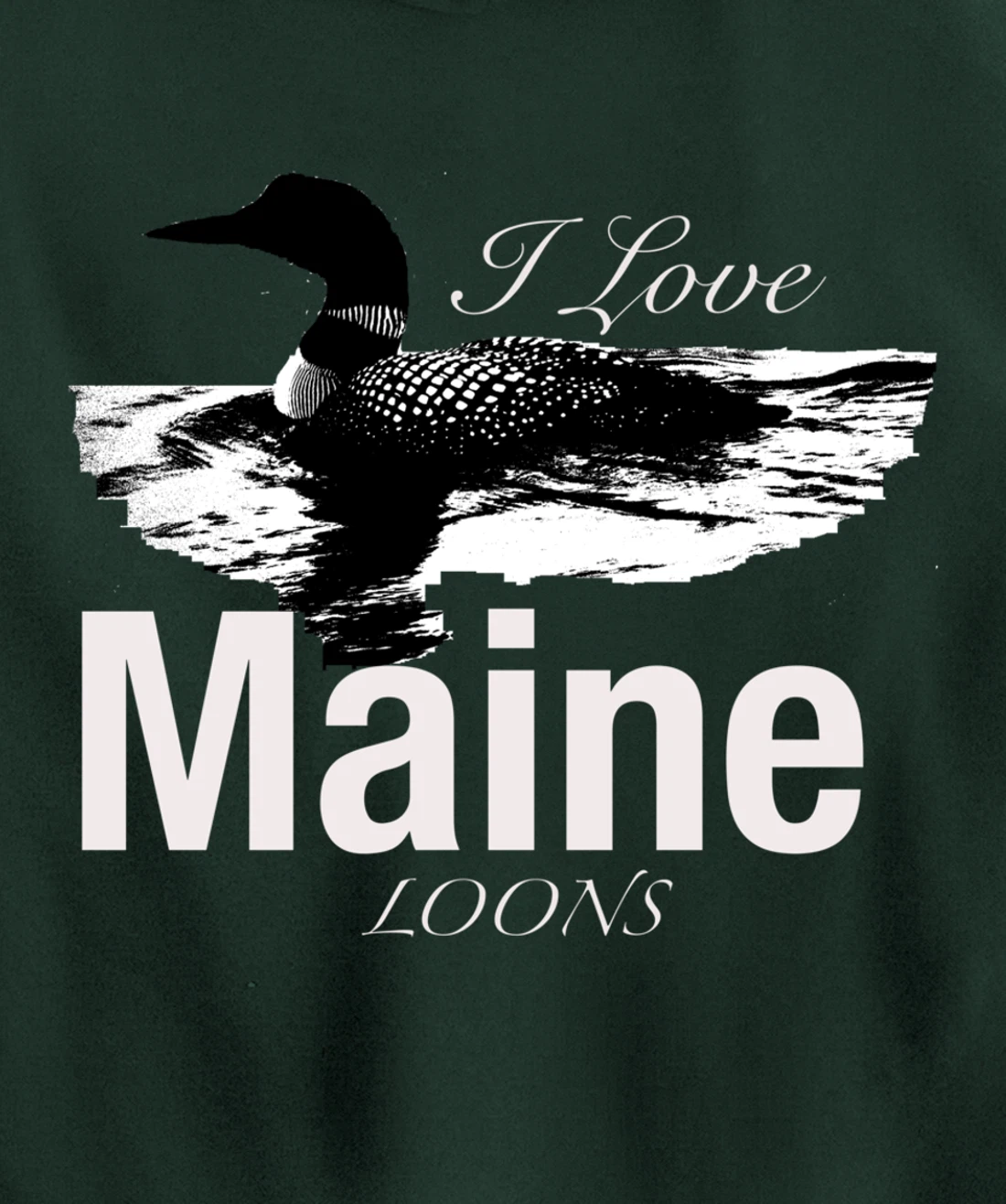 Maine's Lakes And Ponds Loon Apparel Pullover Hoodie