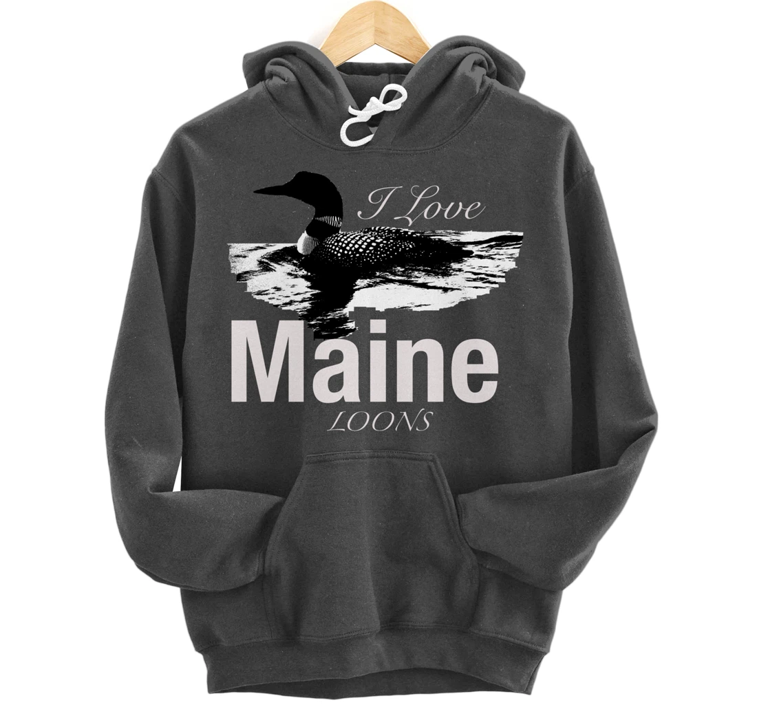 Maine's Lakes And Ponds Loon Apparel Pullover Hoodie