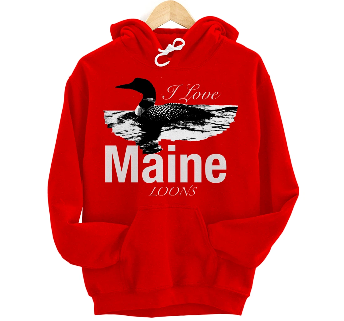 Maine's Lakes And Ponds Loon Apparel Pullover Hoodie