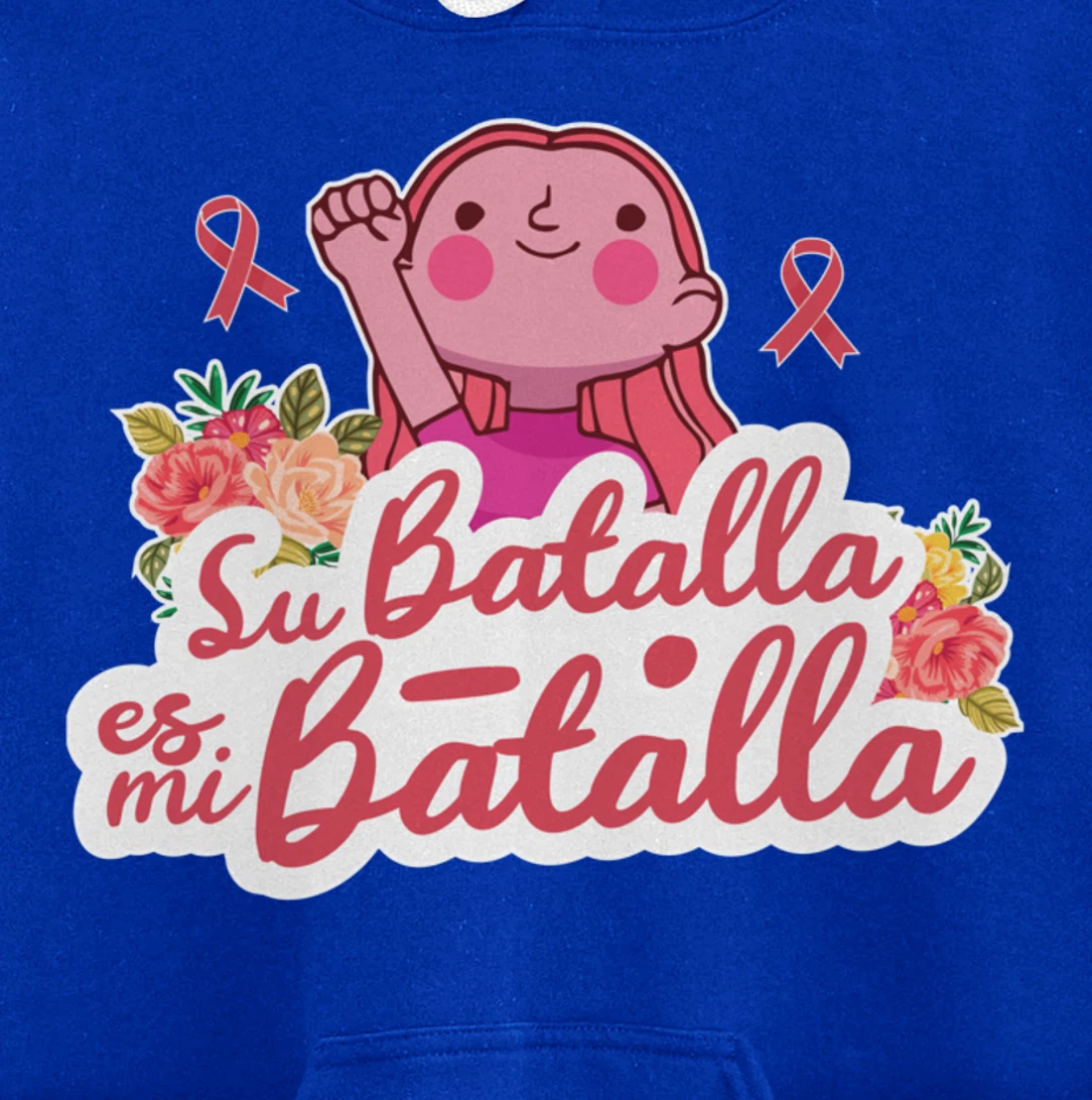 Cute We Wear Pink Spanish Breast Cancer Support Espanol Pullover Hoodie