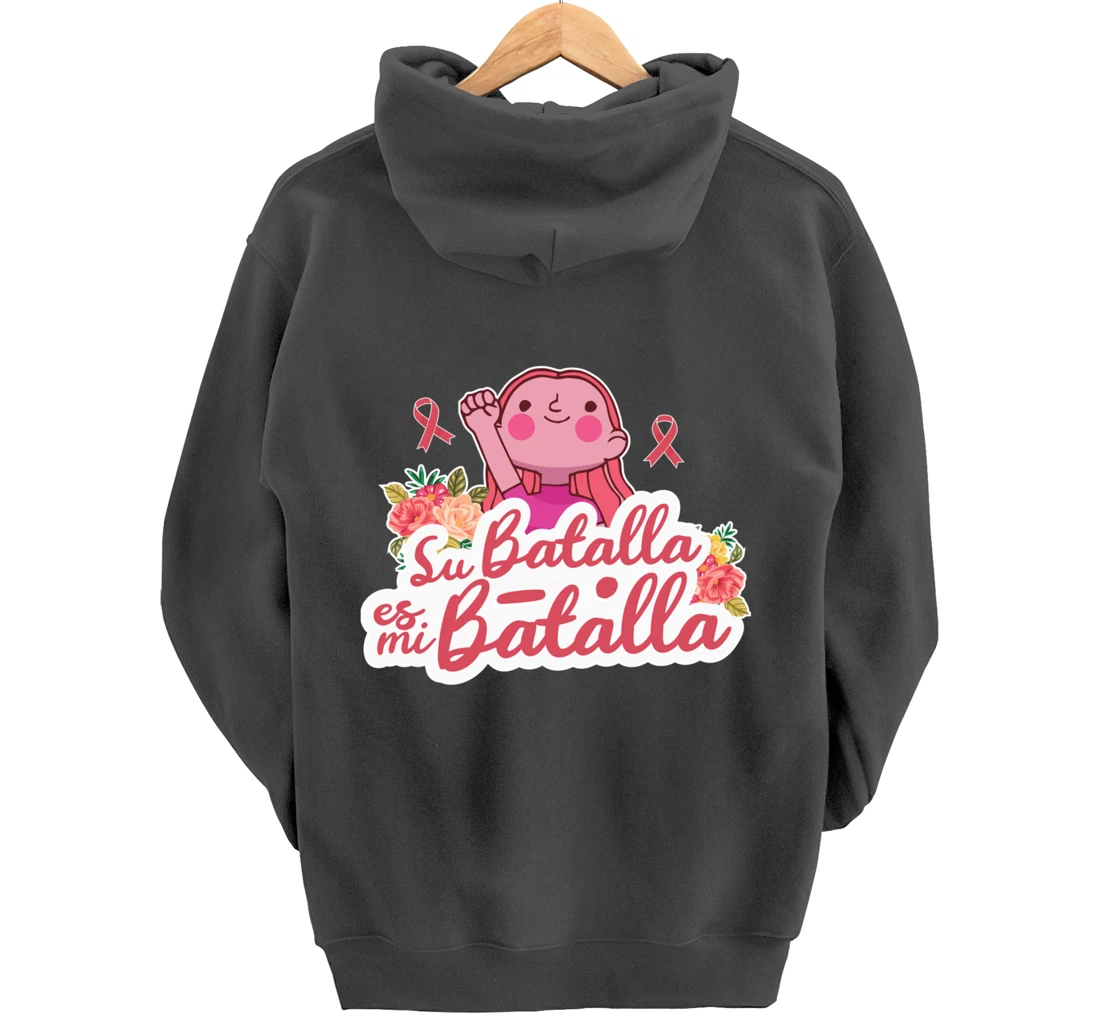 Cute We Wear Pink Spanish Breast Cancer Support Espanol Pullover Hoodie