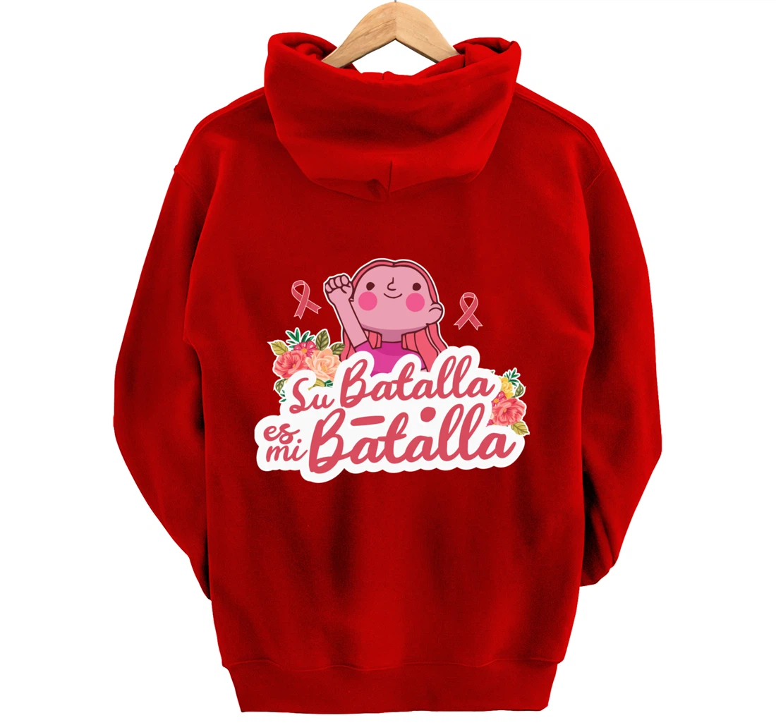 Cute We Wear Pink Spanish Breast Cancer Support Espanol Pullover Hoodie