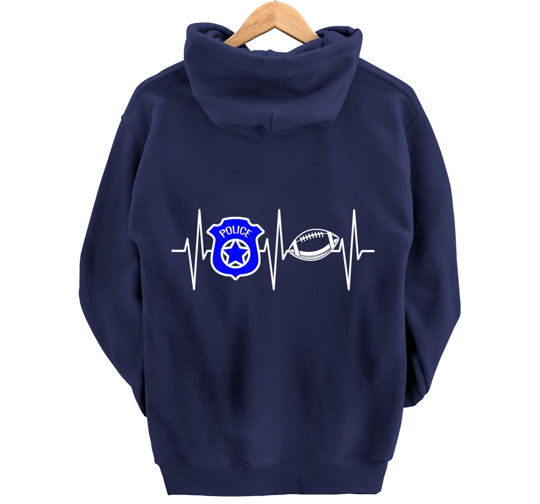 Police Shirt Football Lover Police Officer Cop Football Pullover Hoodie