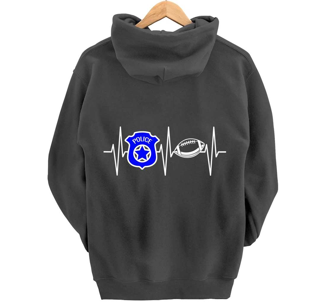 Police Shirt Football Lover Police Officer Cop Football Pullover Hoodie