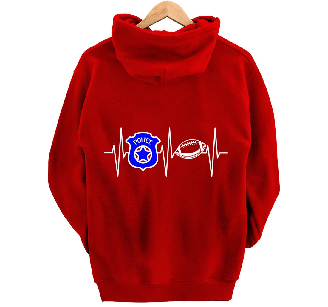 Police Shirt Football Lover Police Officer Cop Football Pullover Hoodie