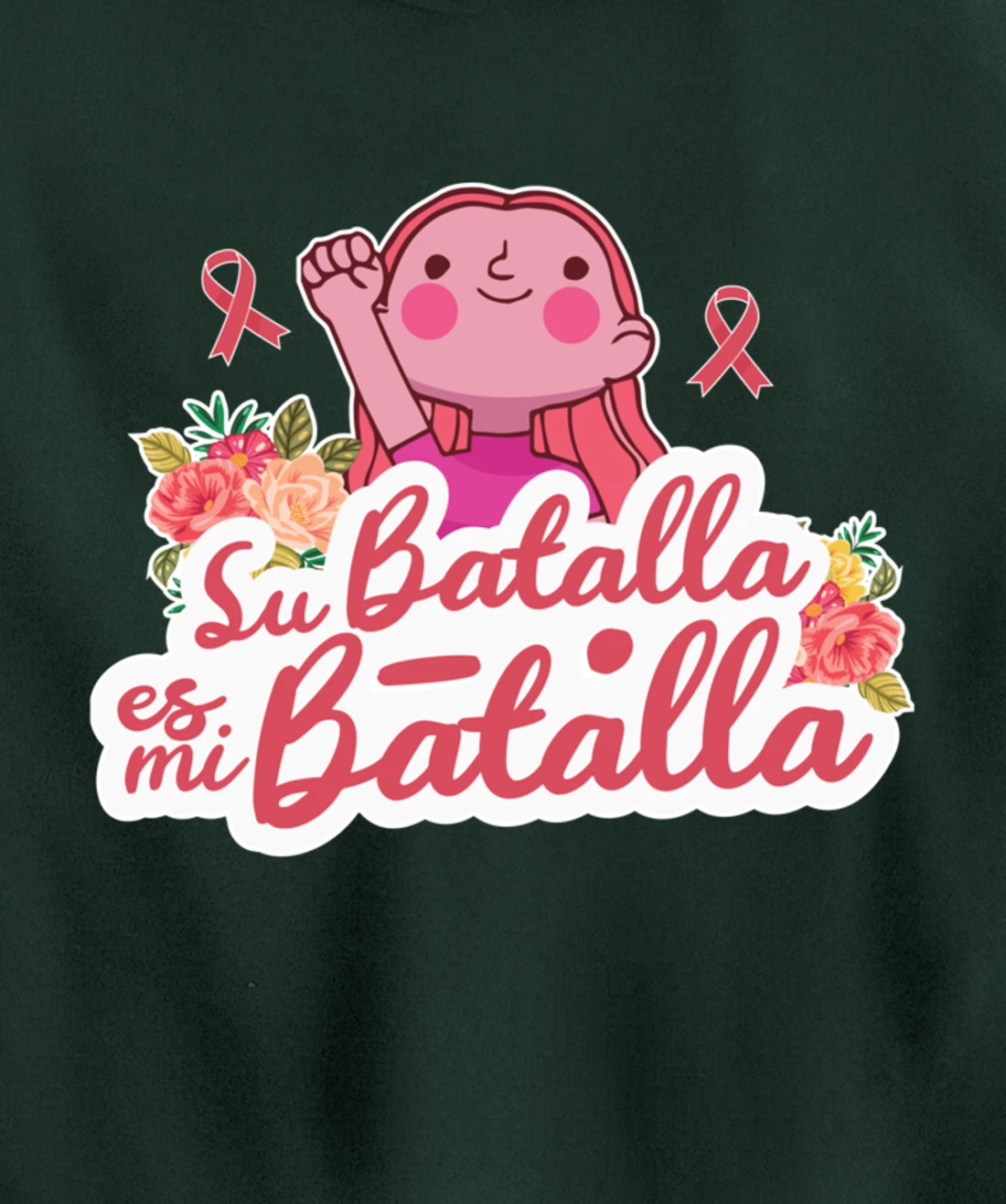 Cute We Wear Pink Spanish Breast Cancer Support Espanol Pullover Hoodie