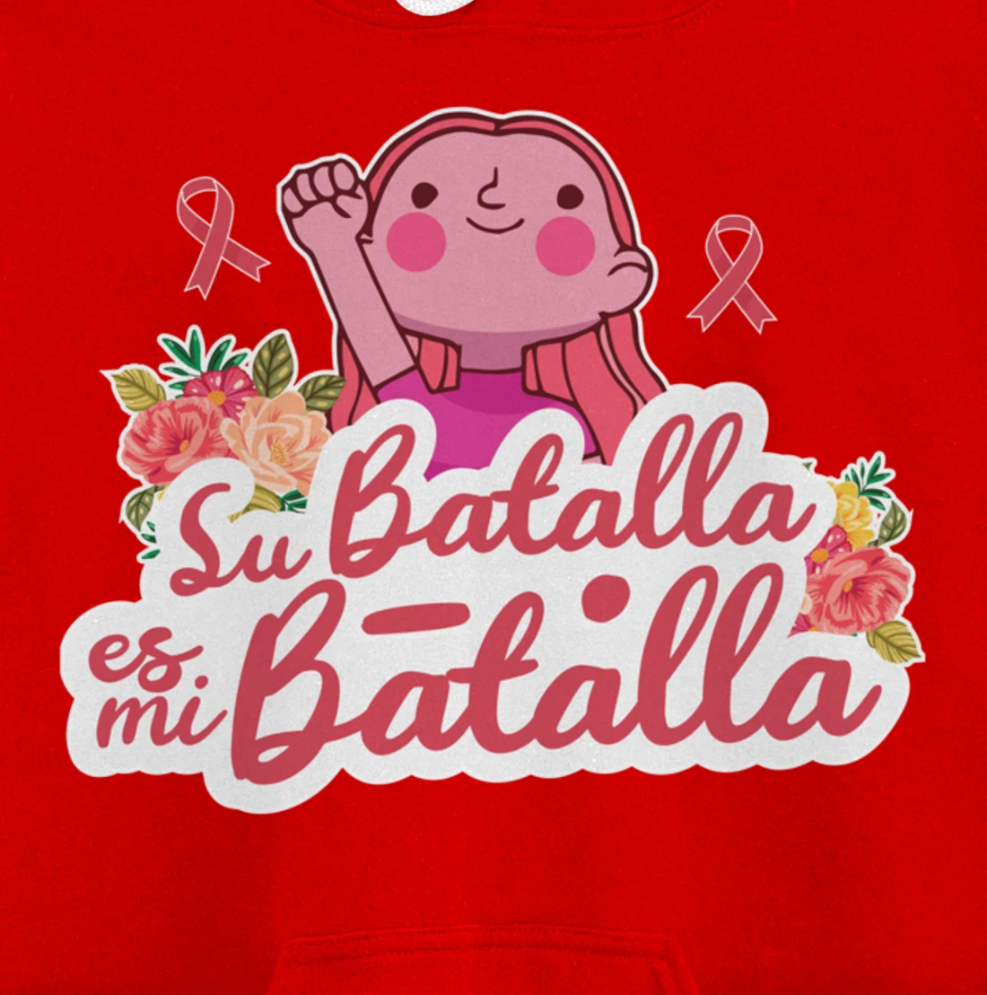 Cute We Wear Pink Spanish Breast Cancer Support Espanol Pullover Hoodie