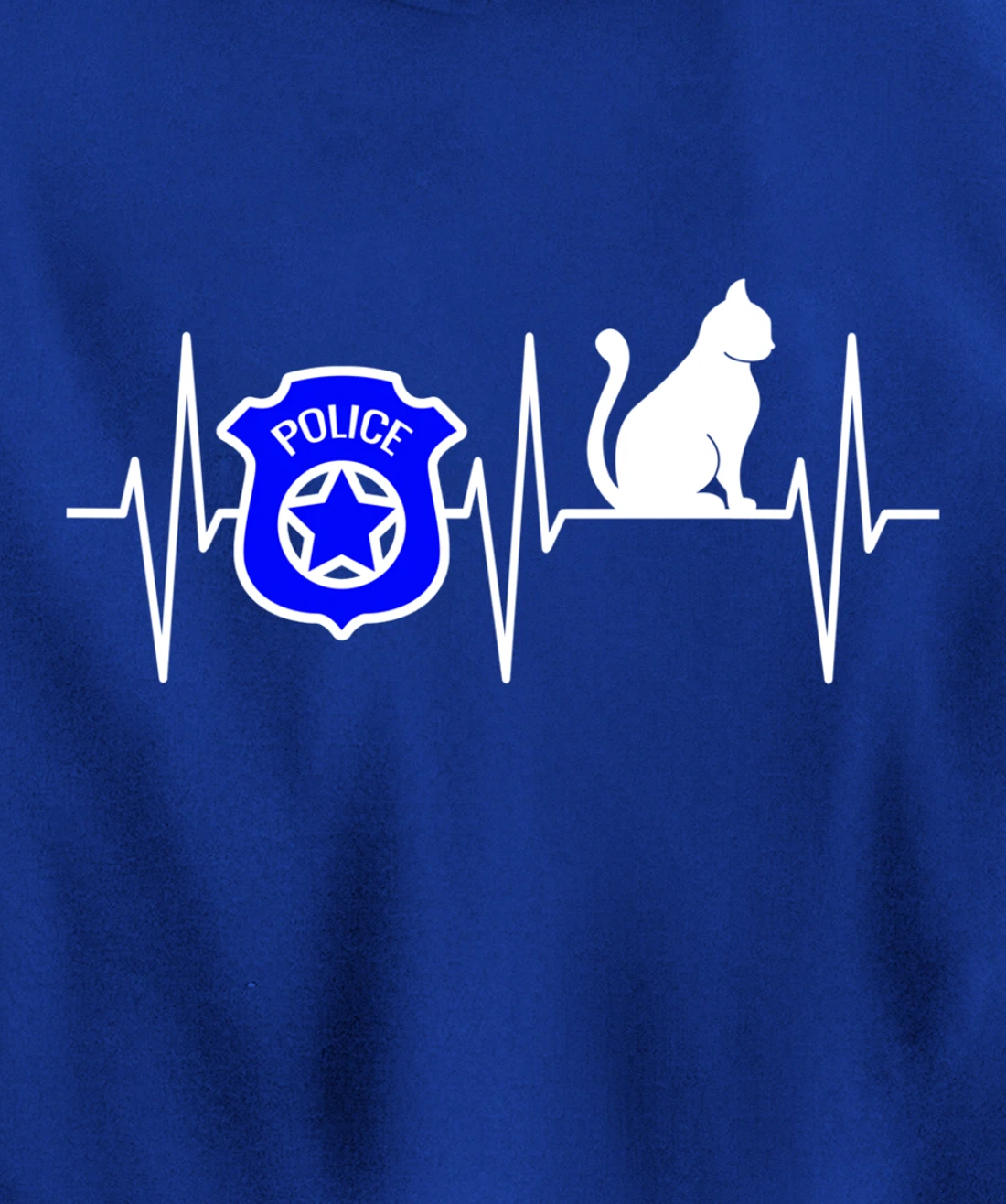 Police Shirt Cat Lover Police Officer Heartbeat Cop Cat Pullover Hoodie