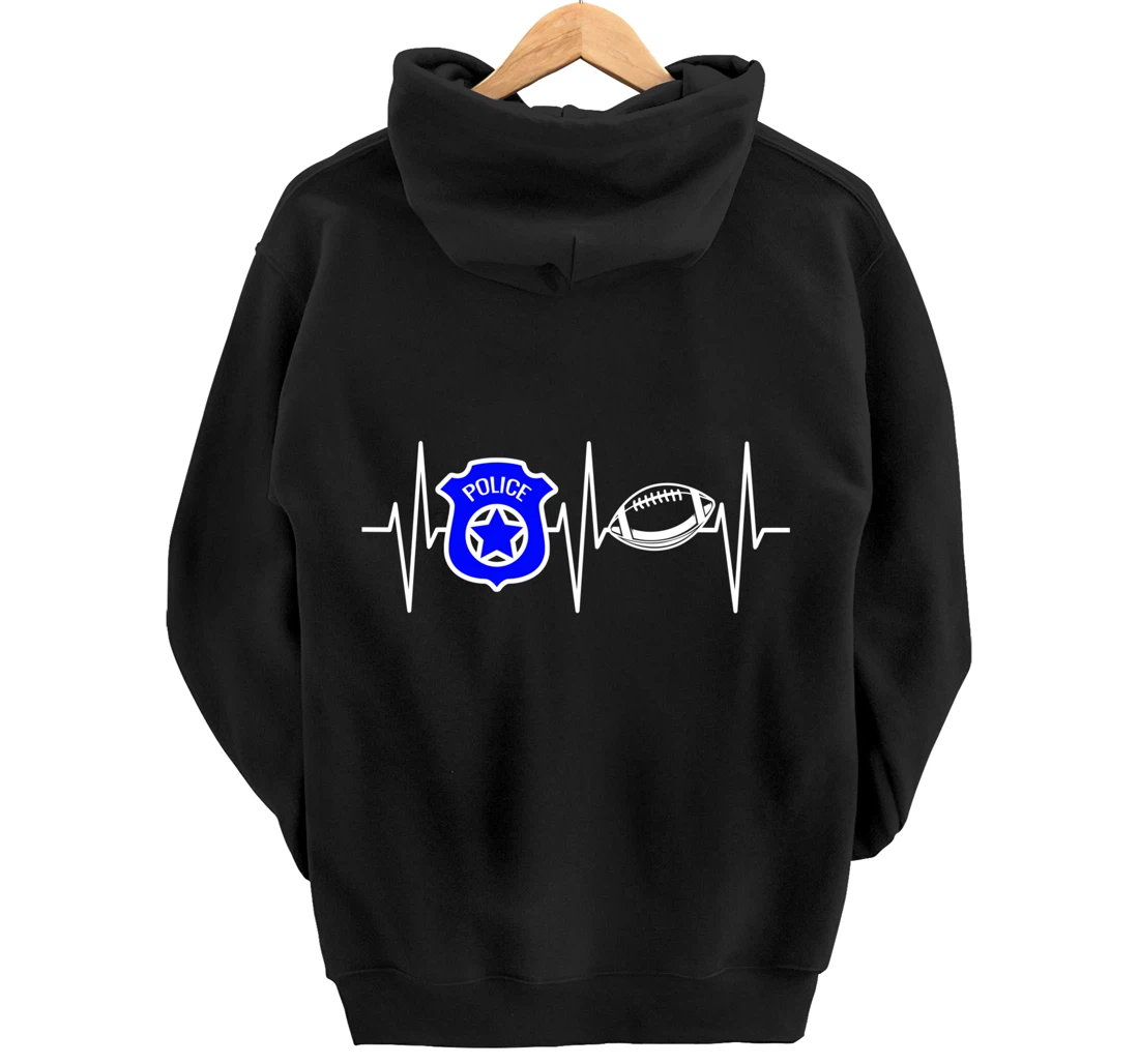 Police Shirt Football Lover Police Officer Cop Football Pullover Hoodie