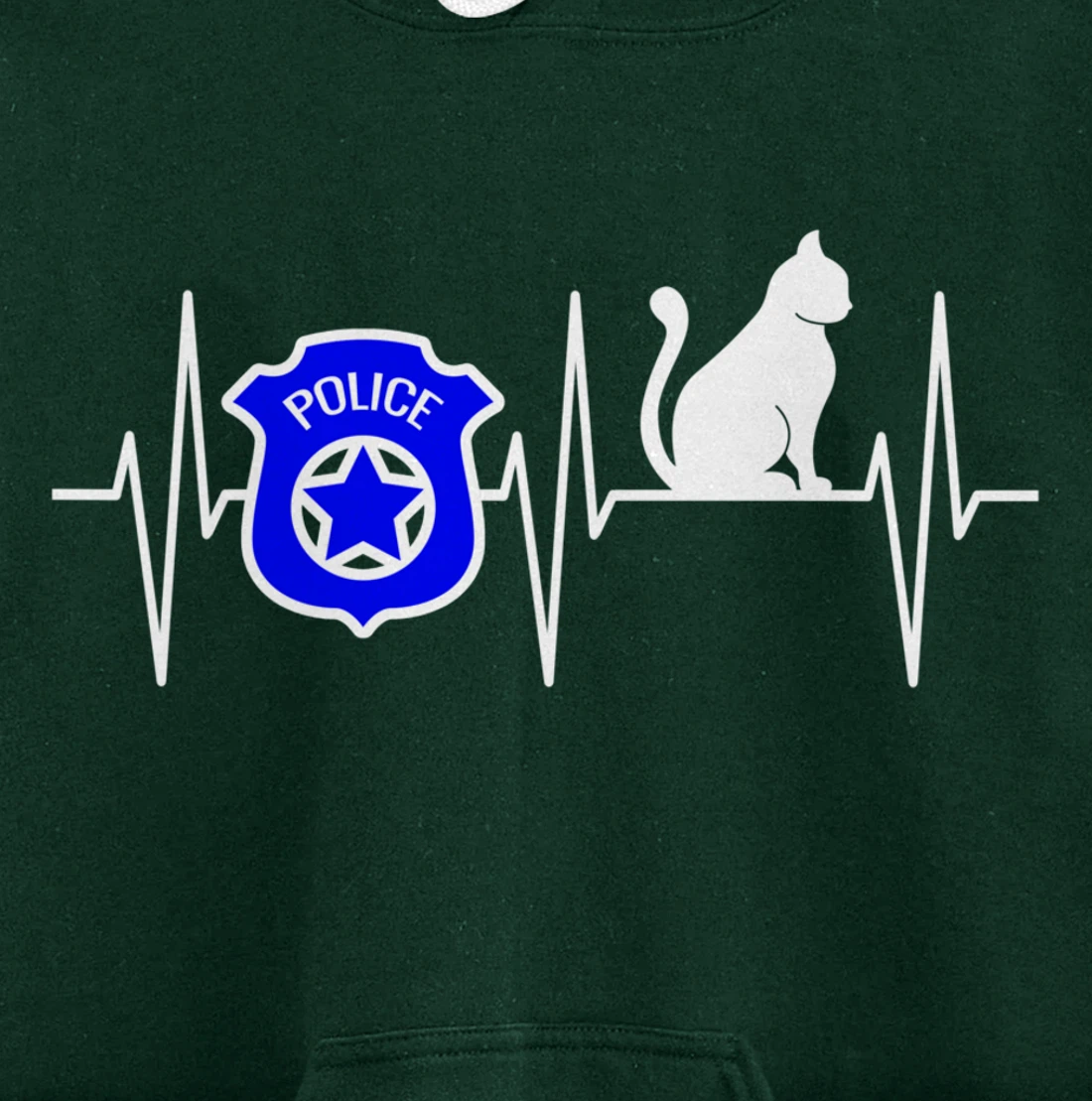 Police Shirt Cat Lover Police Officer Heartbeat Cop Cat Pullover Hoodie