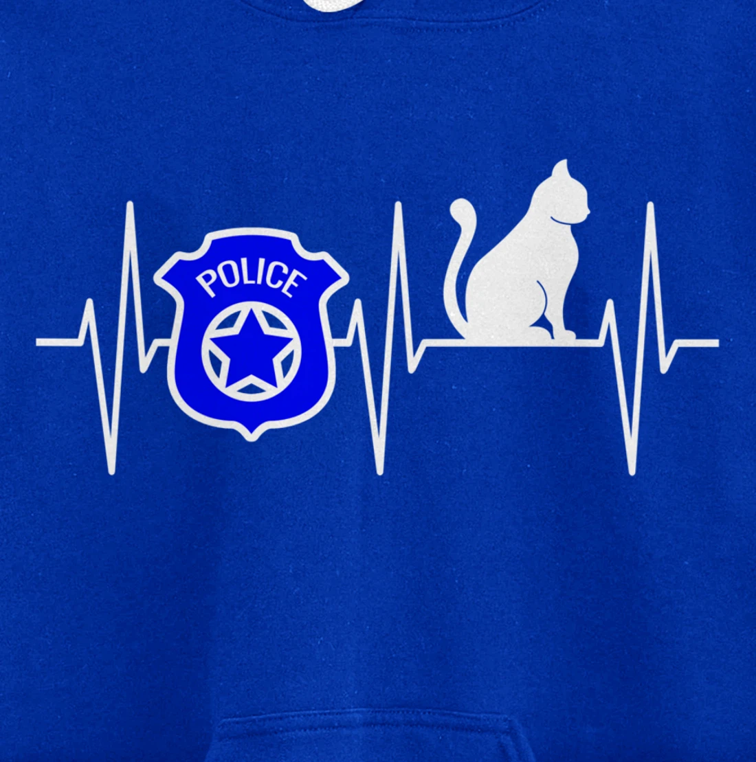 Police Shirt Cat Lover Police Officer Heartbeat Cop Cat Pullover Hoodie