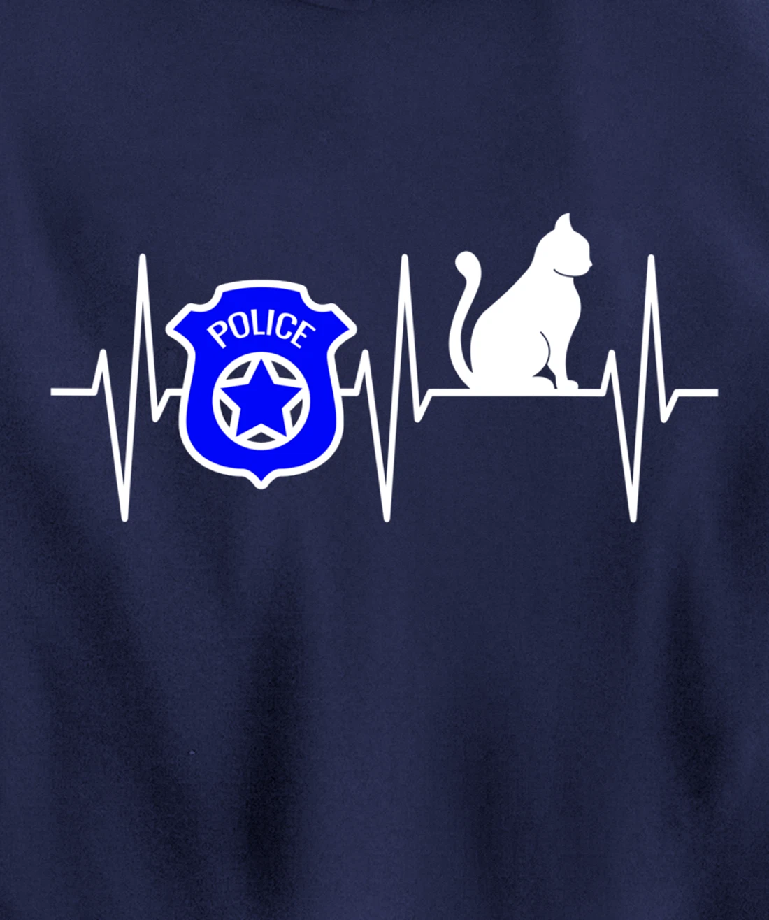 Police Shirt Cat Lover Police Officer Heartbeat Cop Cat Pullover Hoodie