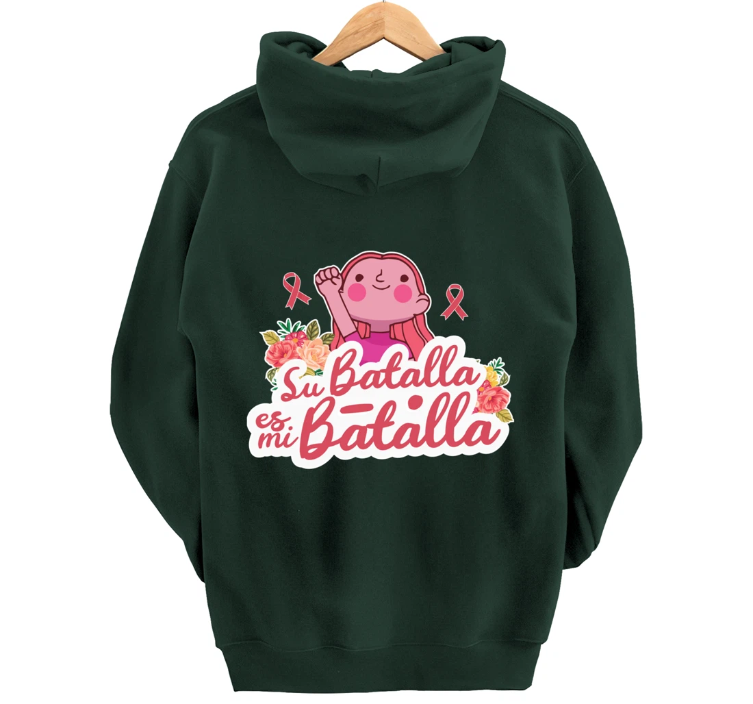 Cute We Wear Pink Spanish Breast Cancer Support Espanol Pullover Hoodie