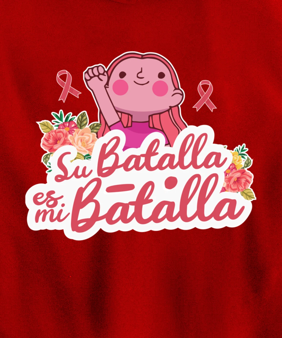 Cute We Wear Pink Spanish Breast Cancer Support Espanol Pullover Hoodie