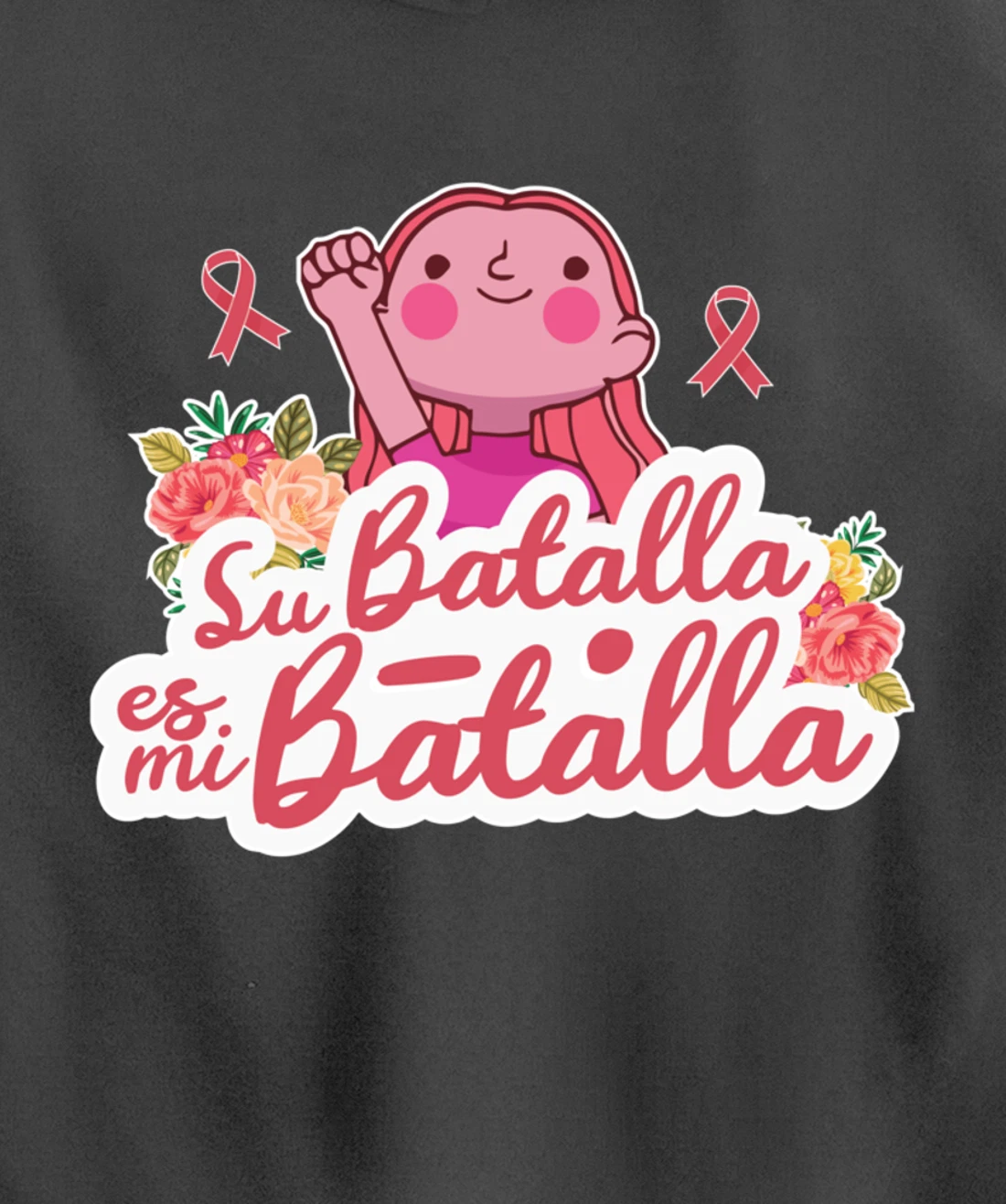 Cute We Wear Pink Spanish Breast Cancer Support Espanol Pullover Hoodie