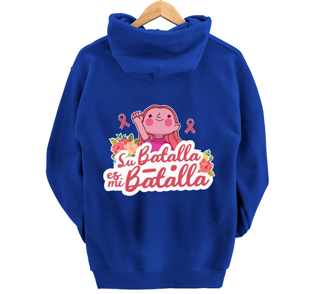 Cute We Wear Pink Spanish Breast Cancer Support Espanol Pullover Hoodie