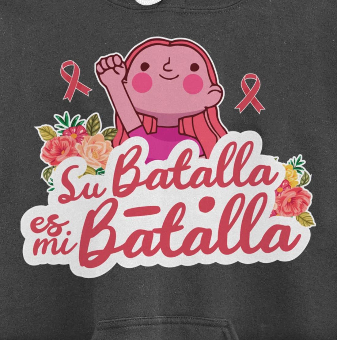 Cute We Wear Pink Spanish Breast Cancer Support Espanol Pullover Hoodie