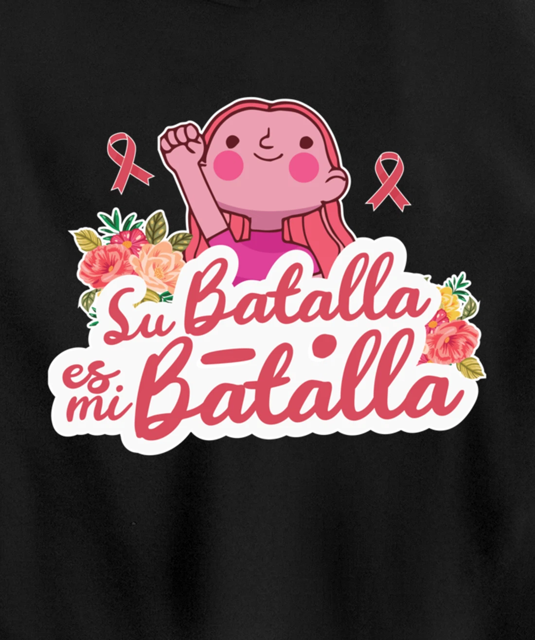 Cute We Wear Pink Spanish Breast Cancer Support Espanol Pullover Hoodie