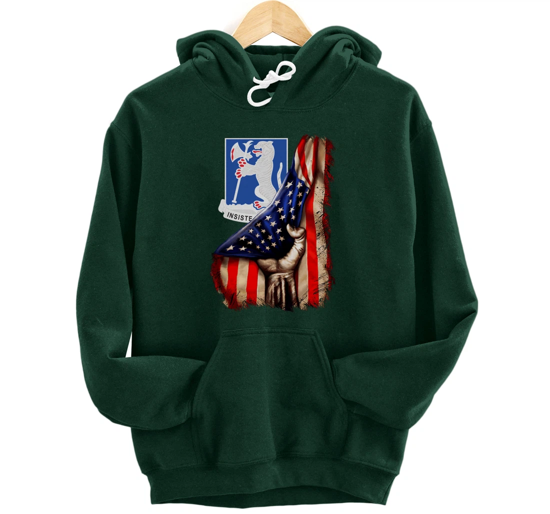 77th Armor Regiment - American Flag Pullover Hoodie