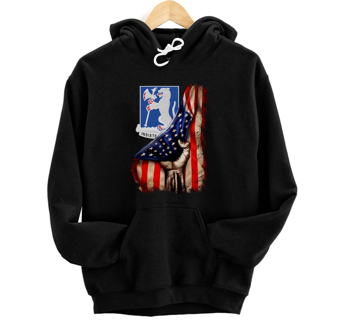 77th Armor Regiment - American Flag Pullover Hoodie