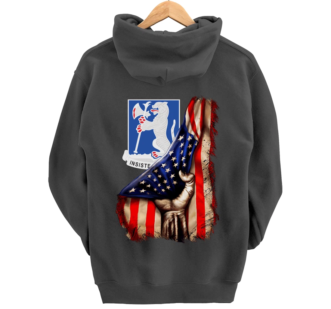 77th Armor Regiment - American Flag Pullover Hoodie