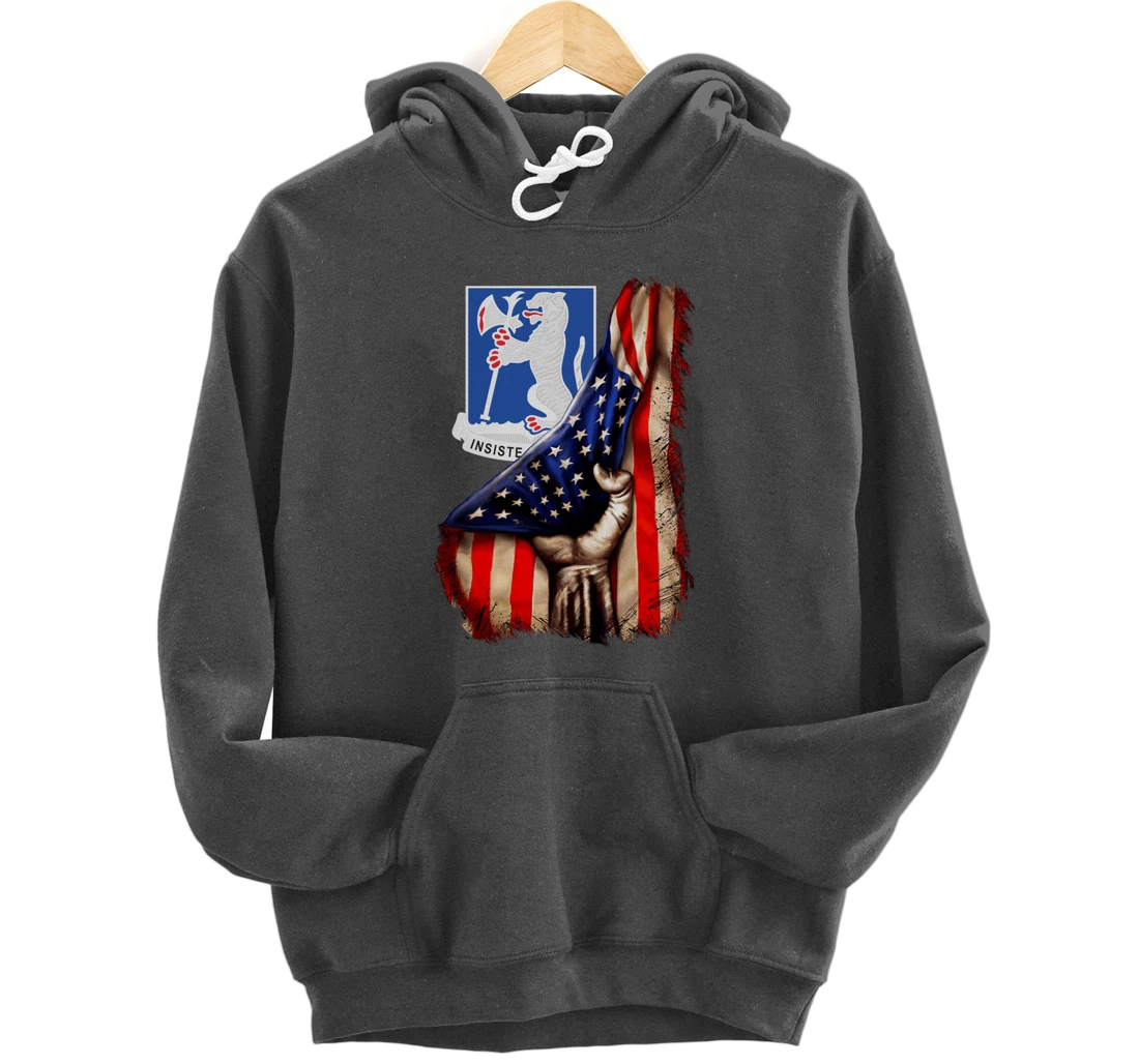 77th Armor Regiment - American Flag Pullover Hoodie