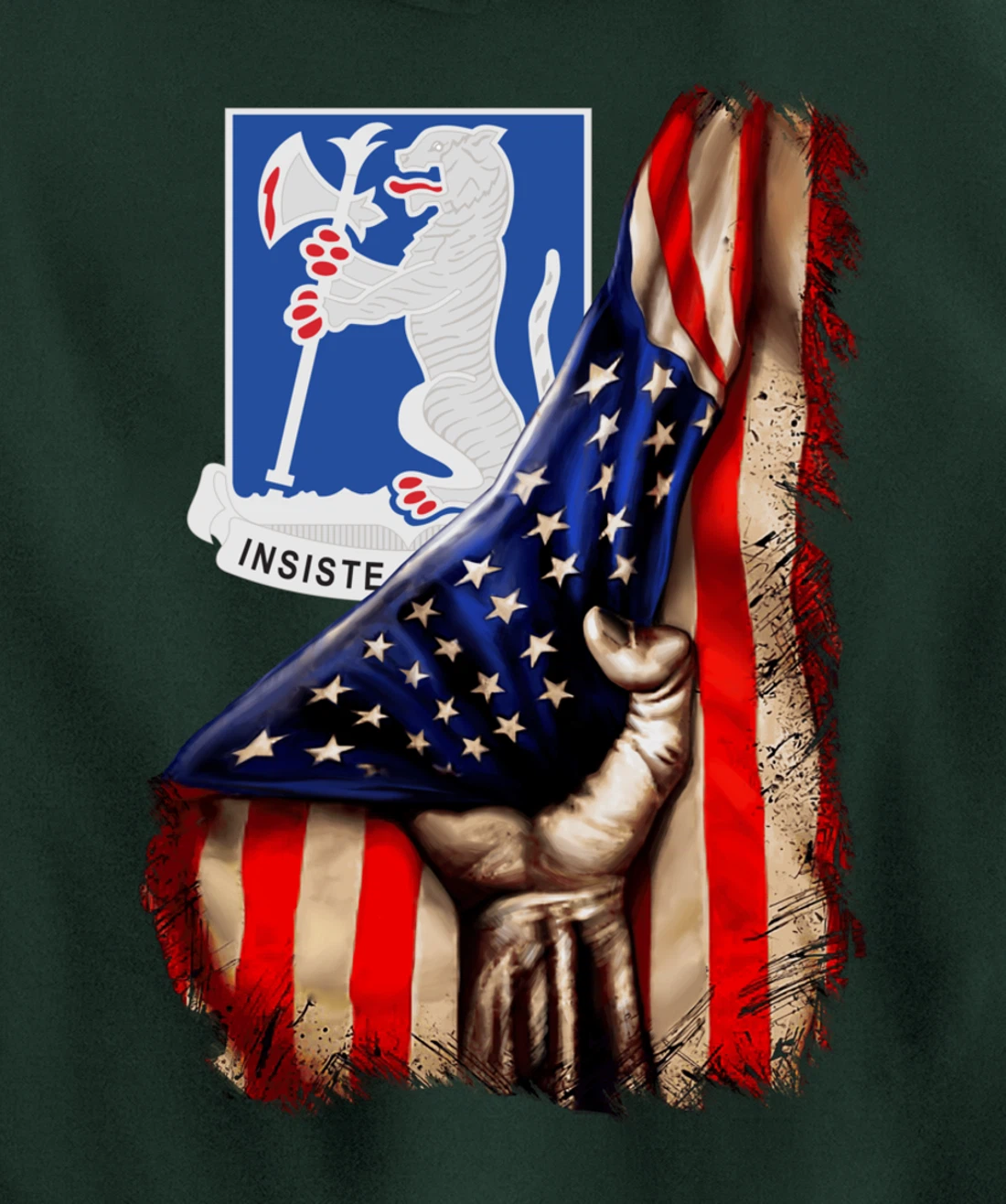 77th Armor Regiment - American Flag Pullover Hoodie