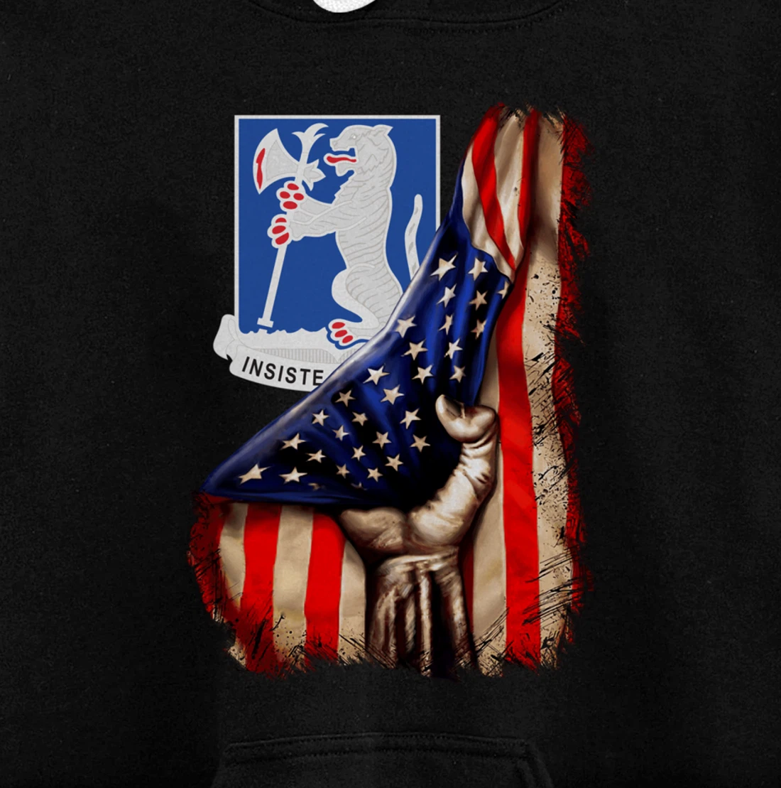 77th Armor Regiment - American Flag Pullover Hoodie