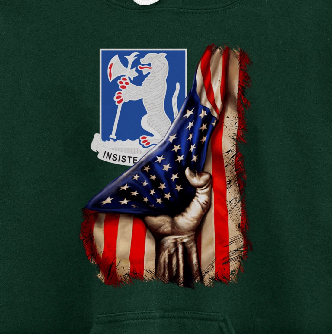 77th Armor Regiment - American Flag Pullover Hoodie