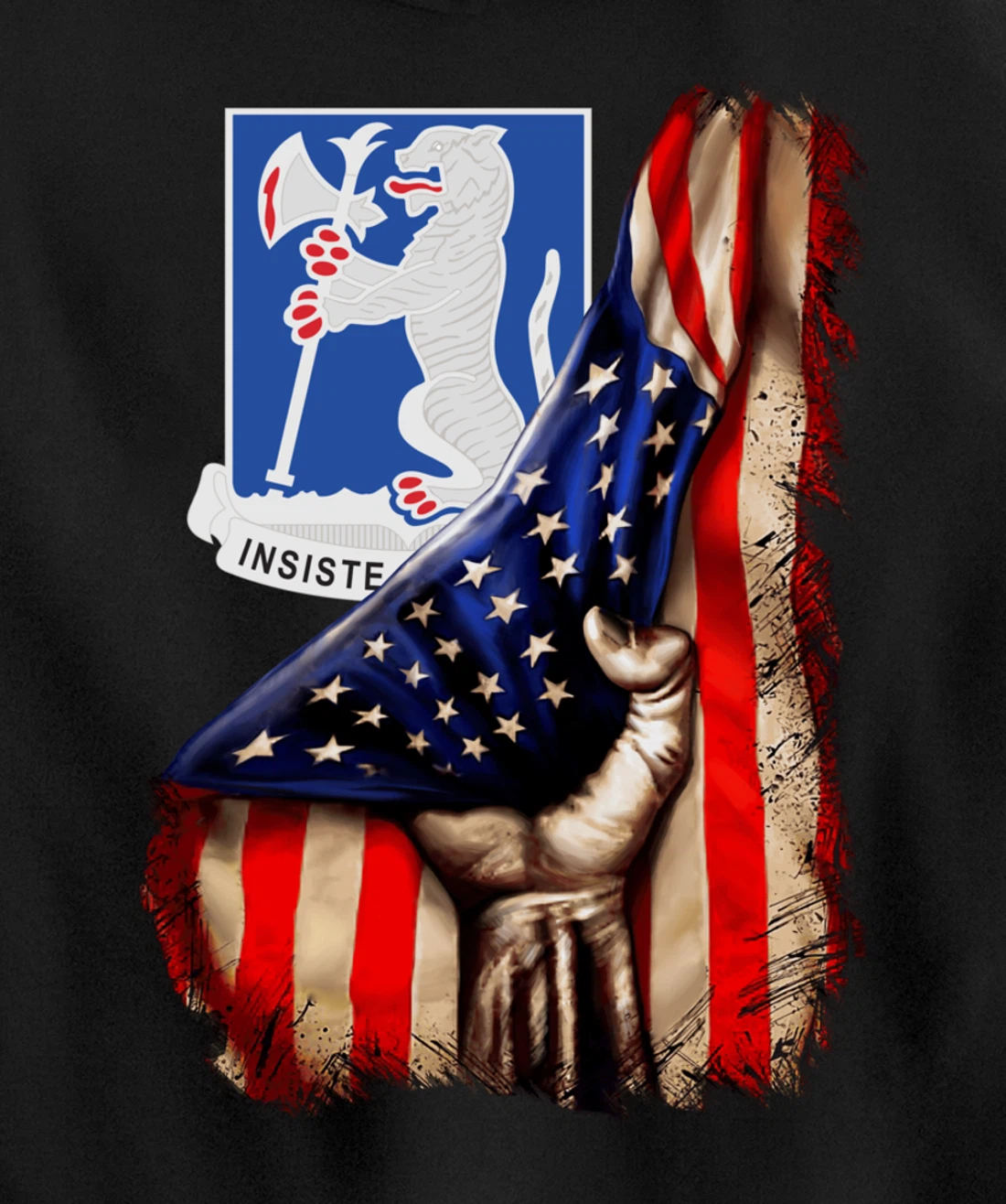 77th Armor Regiment - American Flag Pullover Hoodie