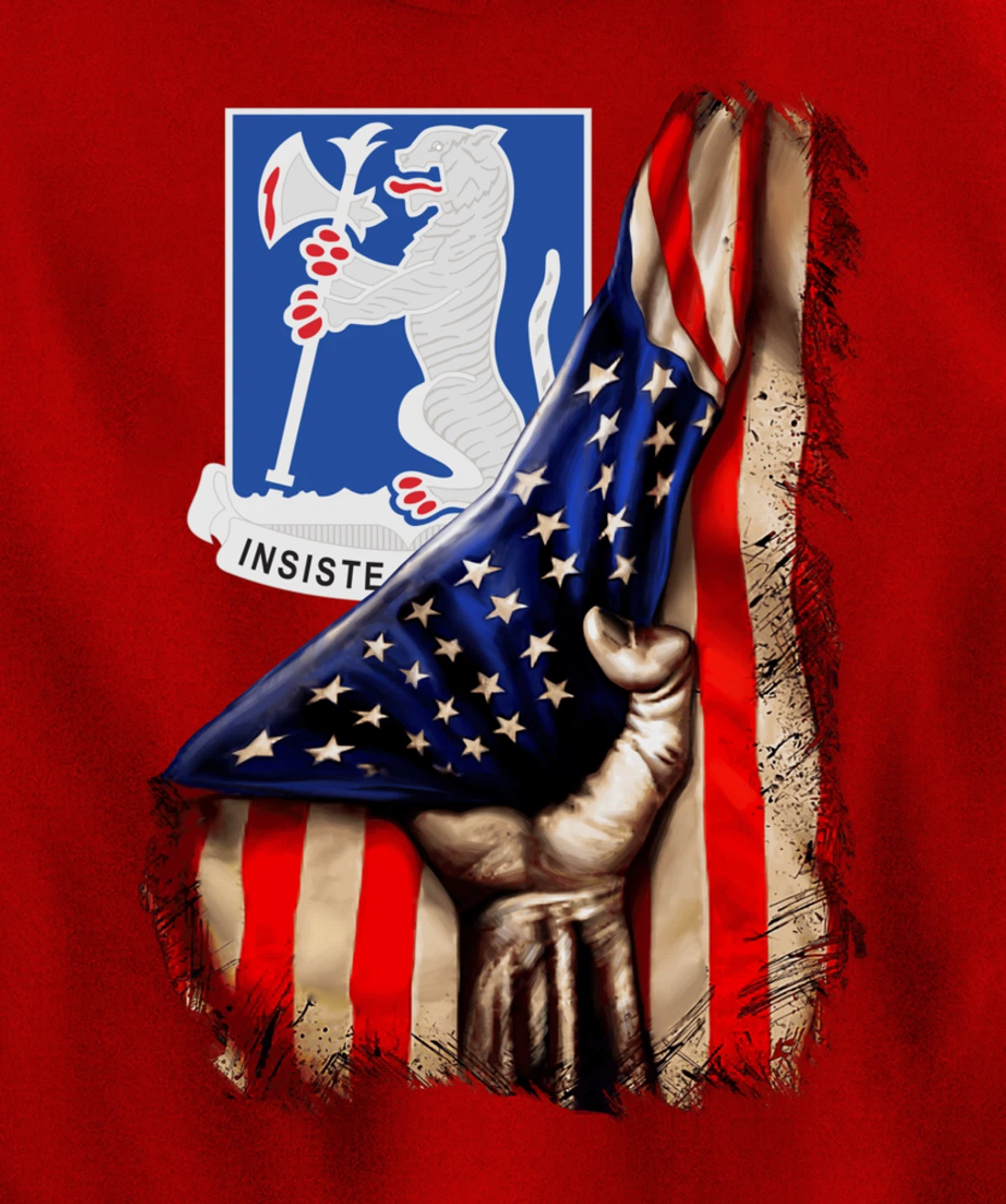 77th Armor Regiment - American Flag Pullover Hoodie