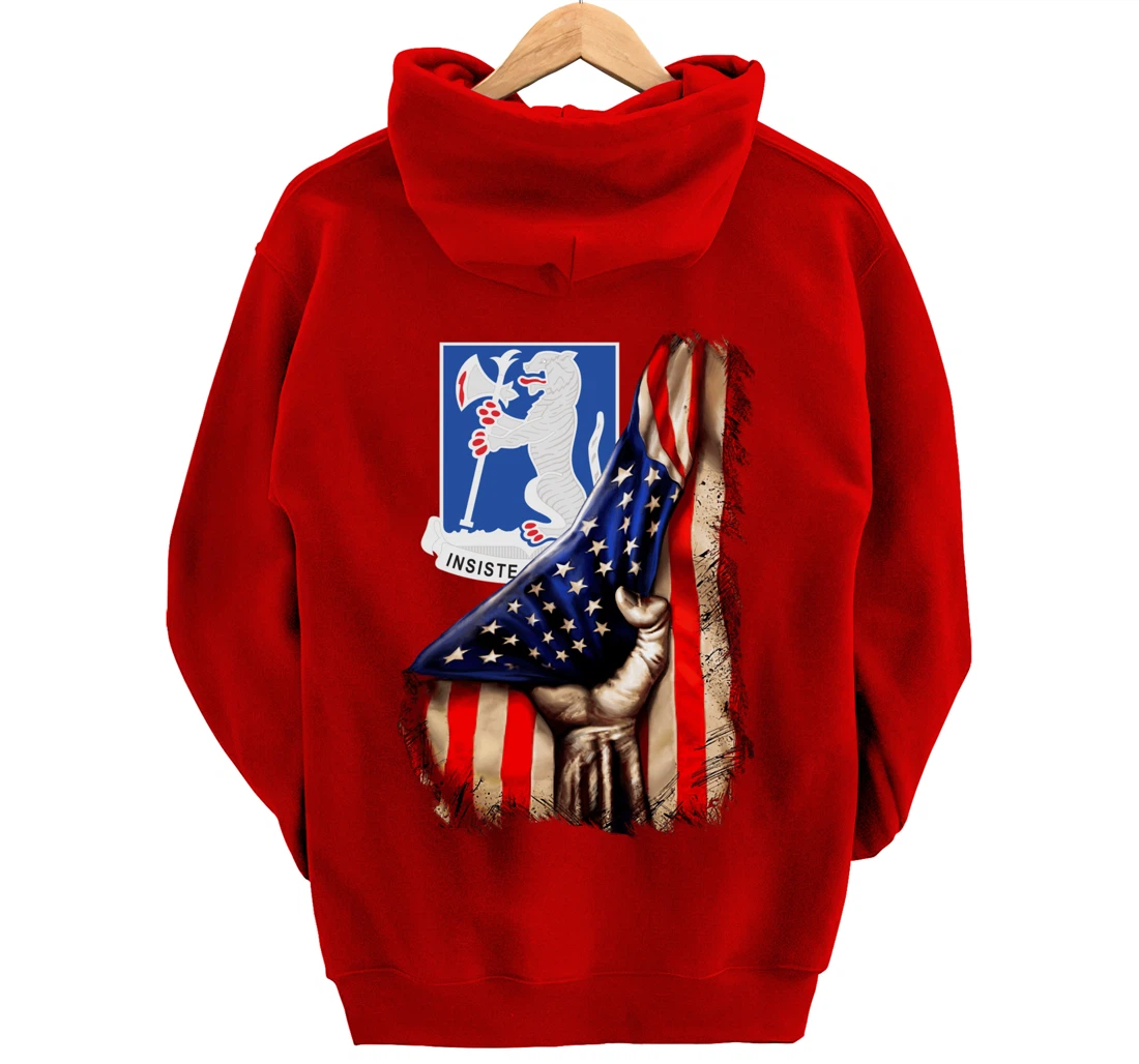 77th Armor Regiment - American Flag Pullover Hoodie