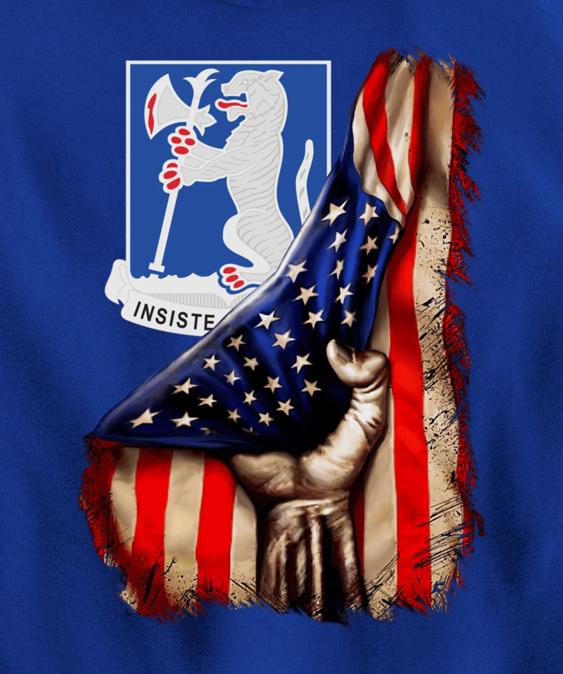 77th Armor Regiment - American Flag Pullover Hoodie