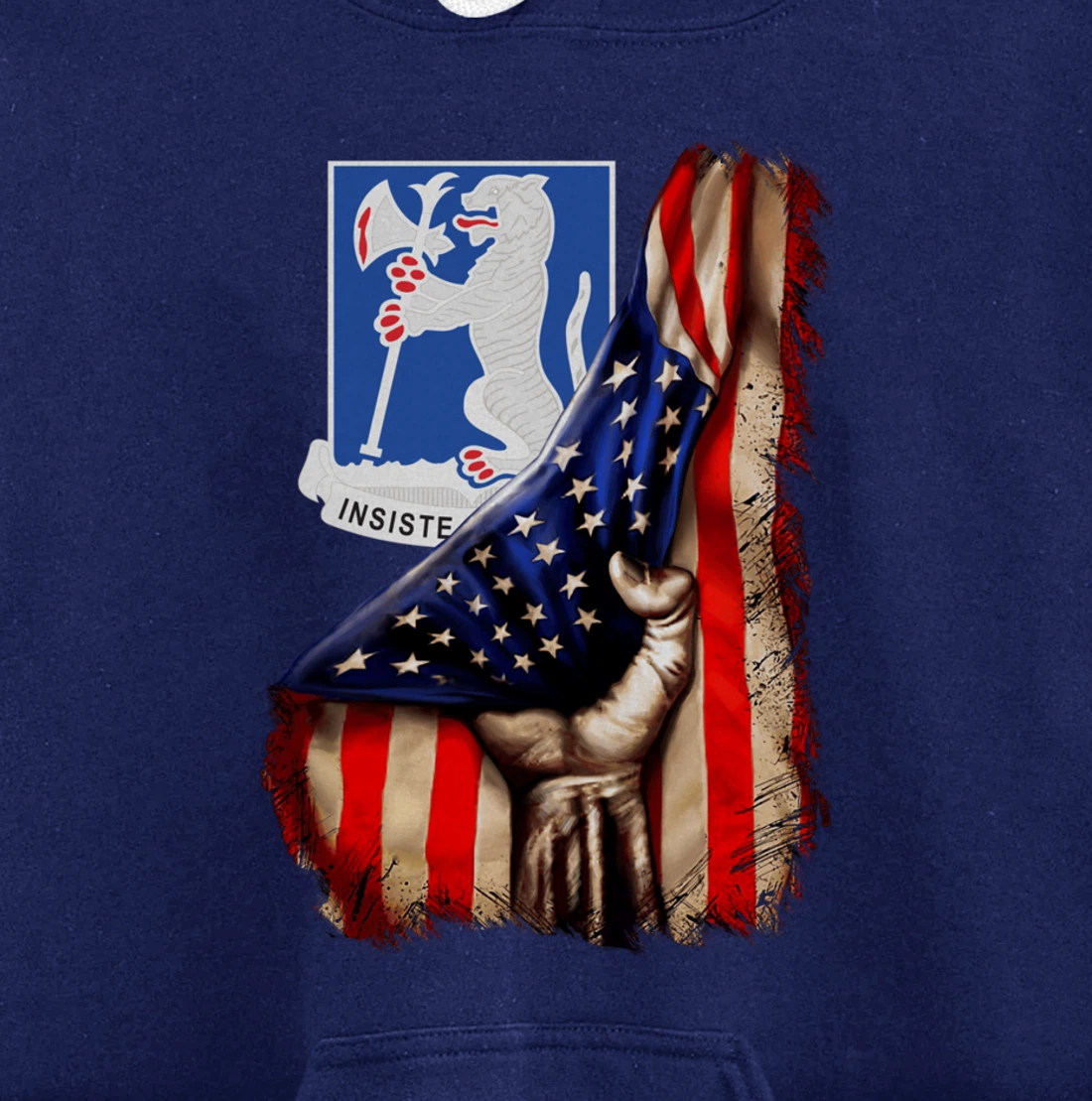 77th Armor Regiment - American Flag Pullover Hoodie