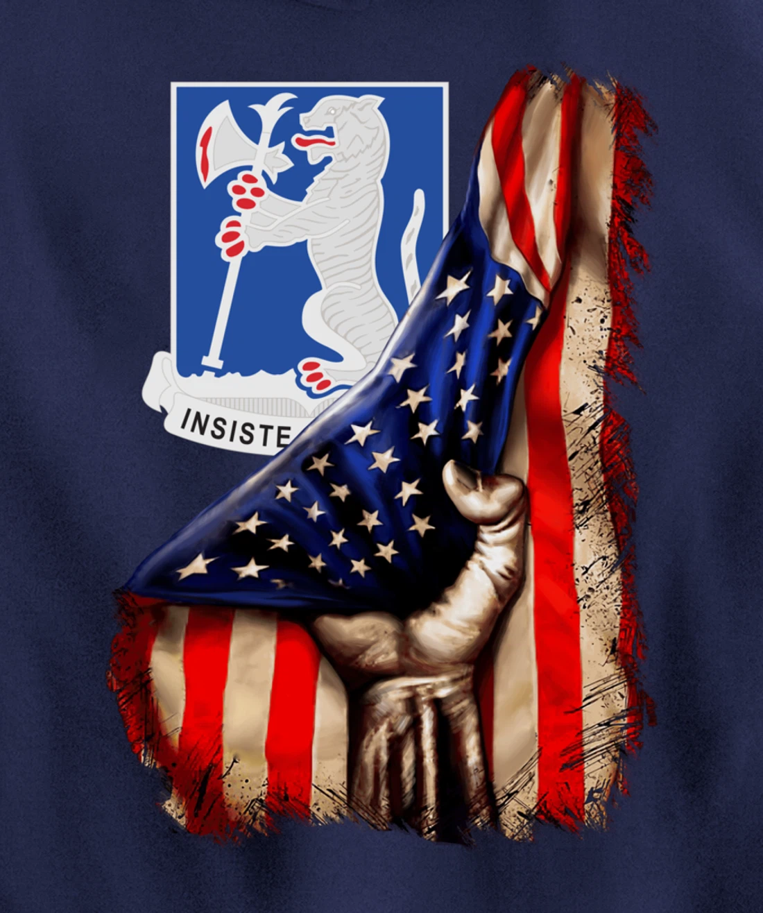 77th Armor Regiment - American Flag Pullover Hoodie