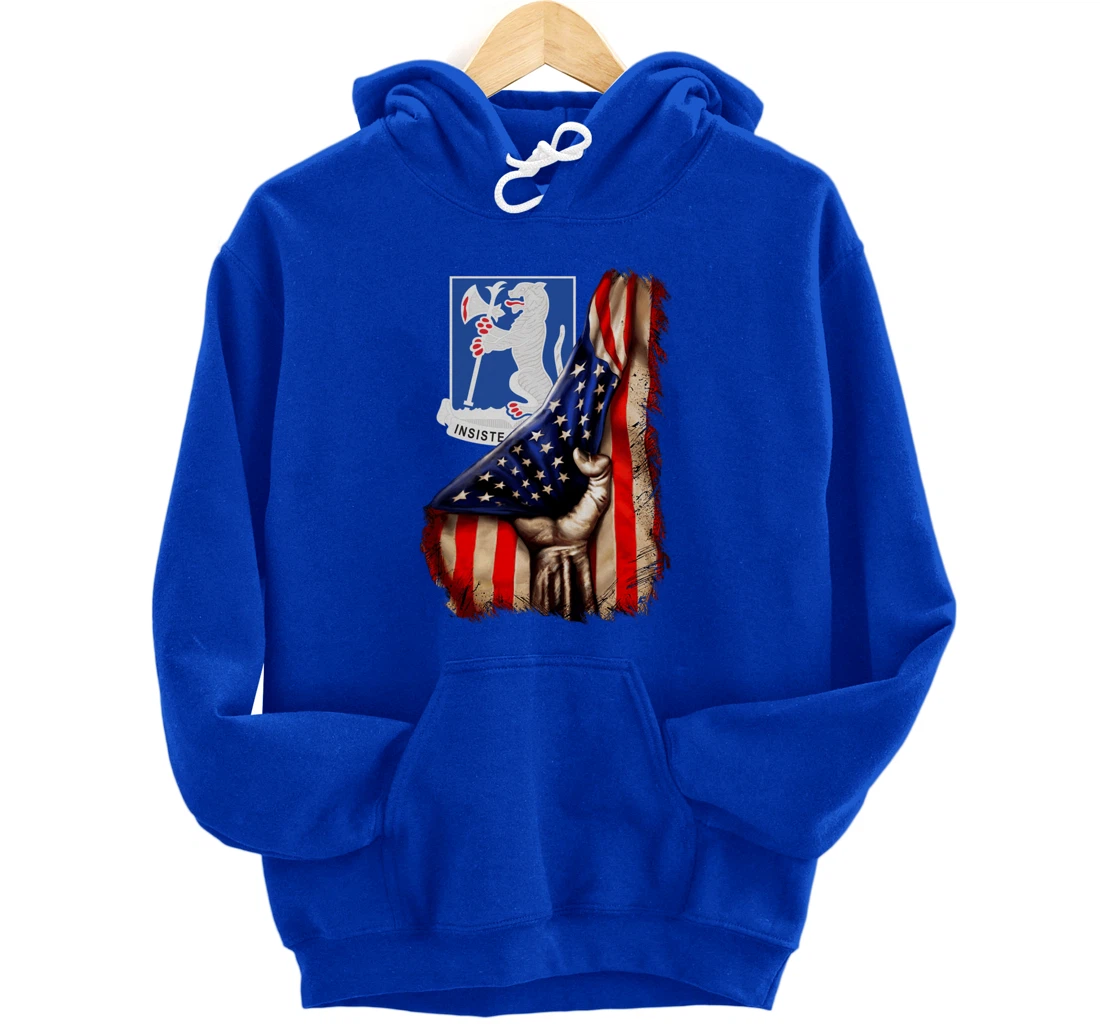 77th Armor Regiment - American Flag Pullover Hoodie