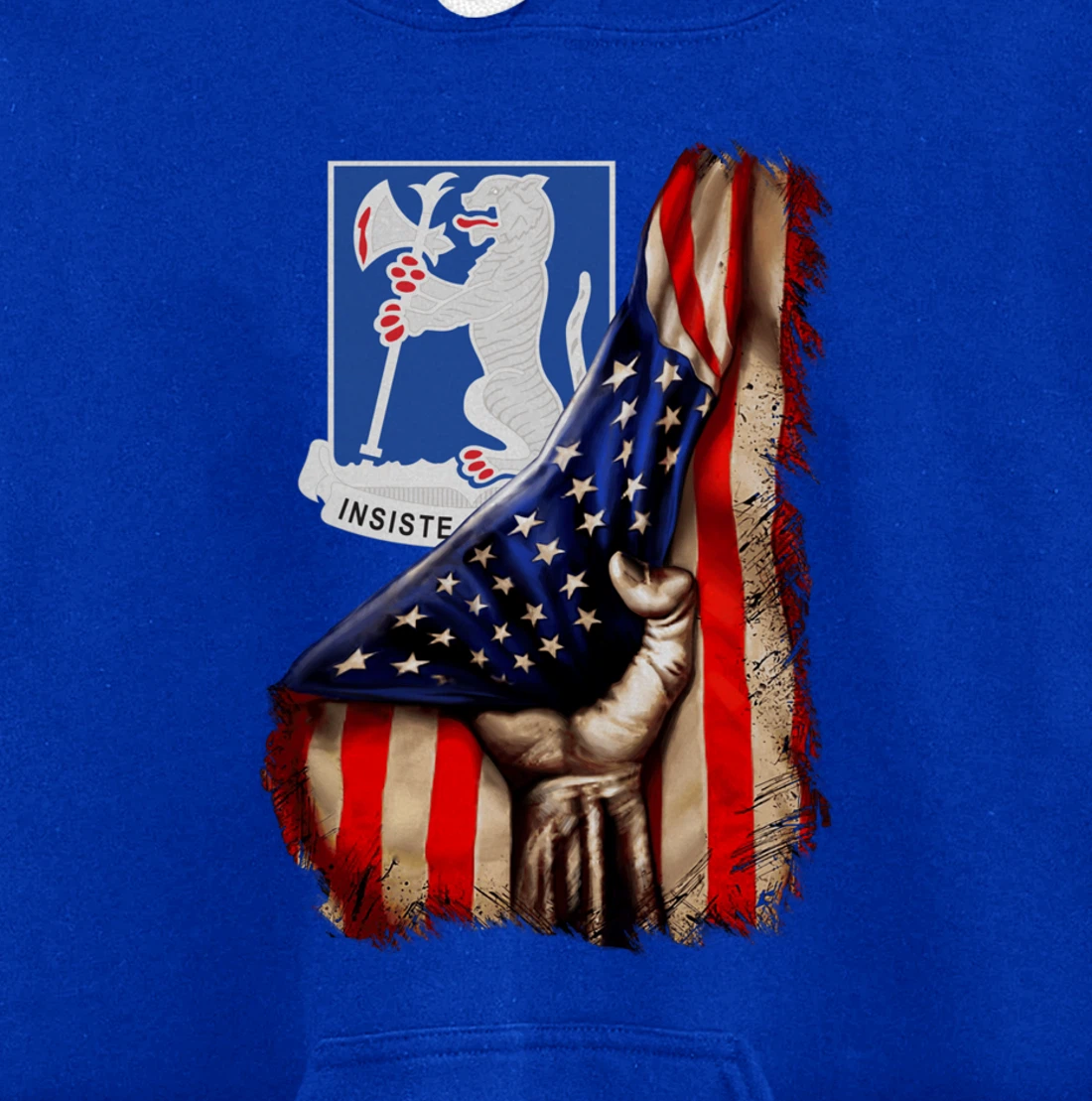 77th Armor Regiment - American Flag Pullover Hoodie