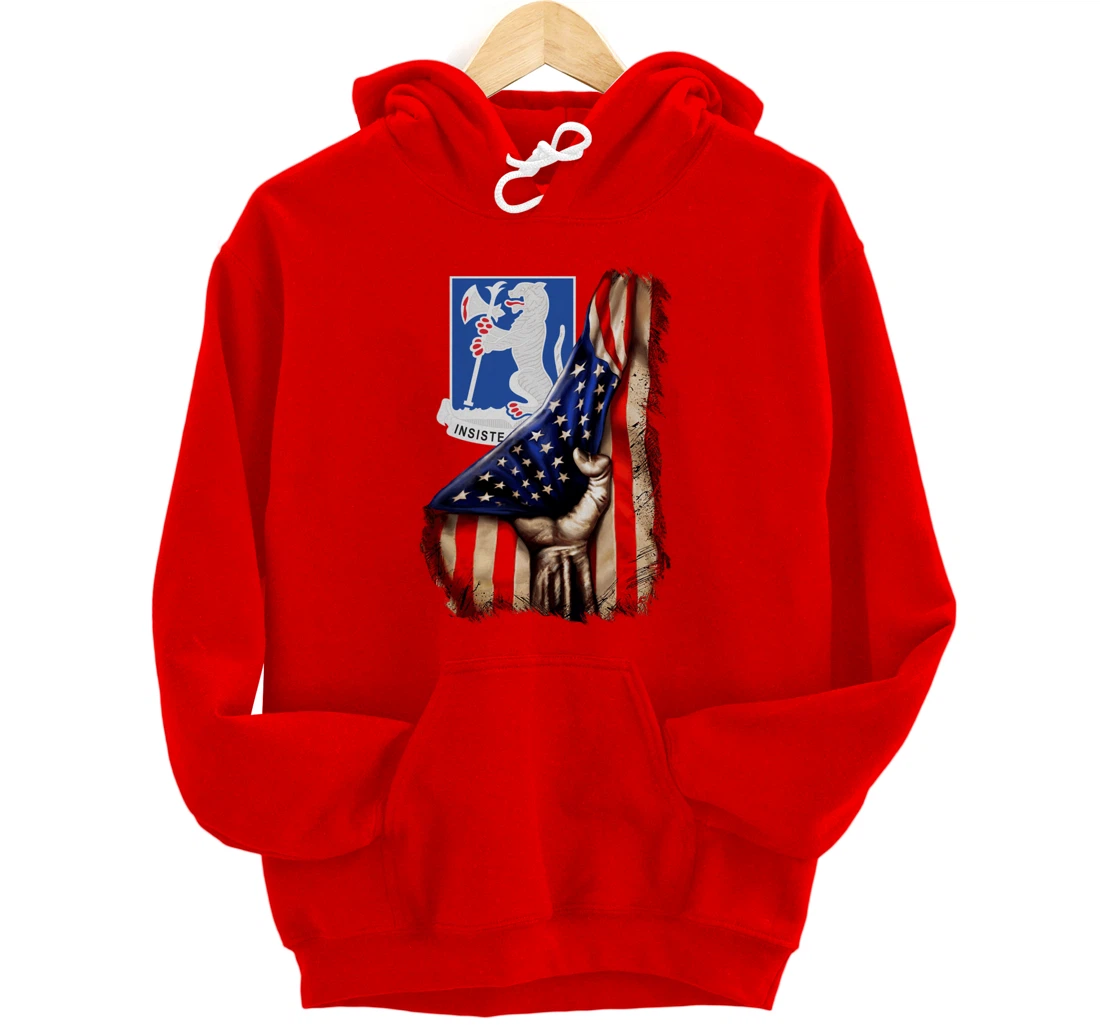 77th Armor Regiment - American Flag Pullover Hoodie