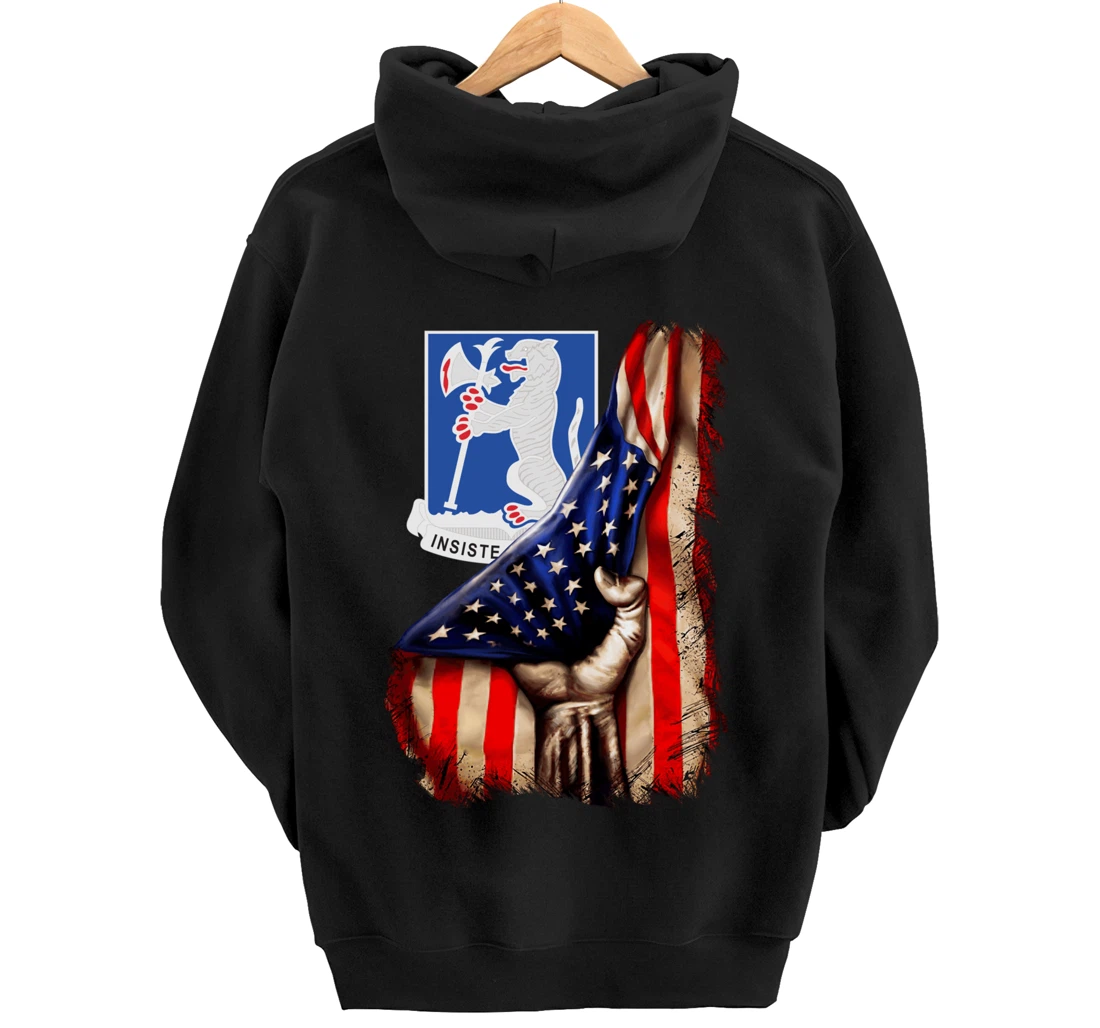 77th Armor Regiment - American Flag Pullover Hoodie